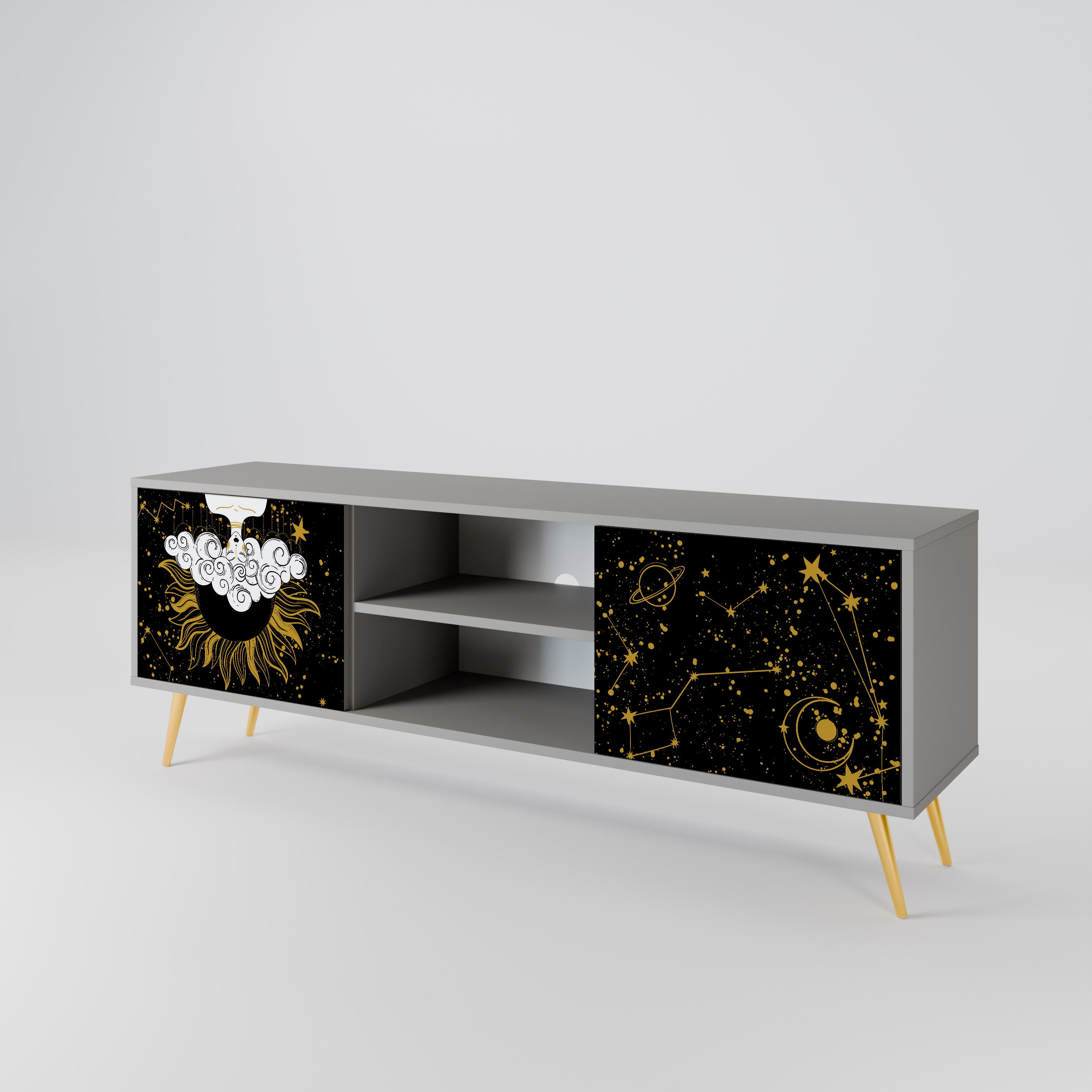 STELLAR CONSTELLATIONS 2-dörrars TV-bänk i grå finish