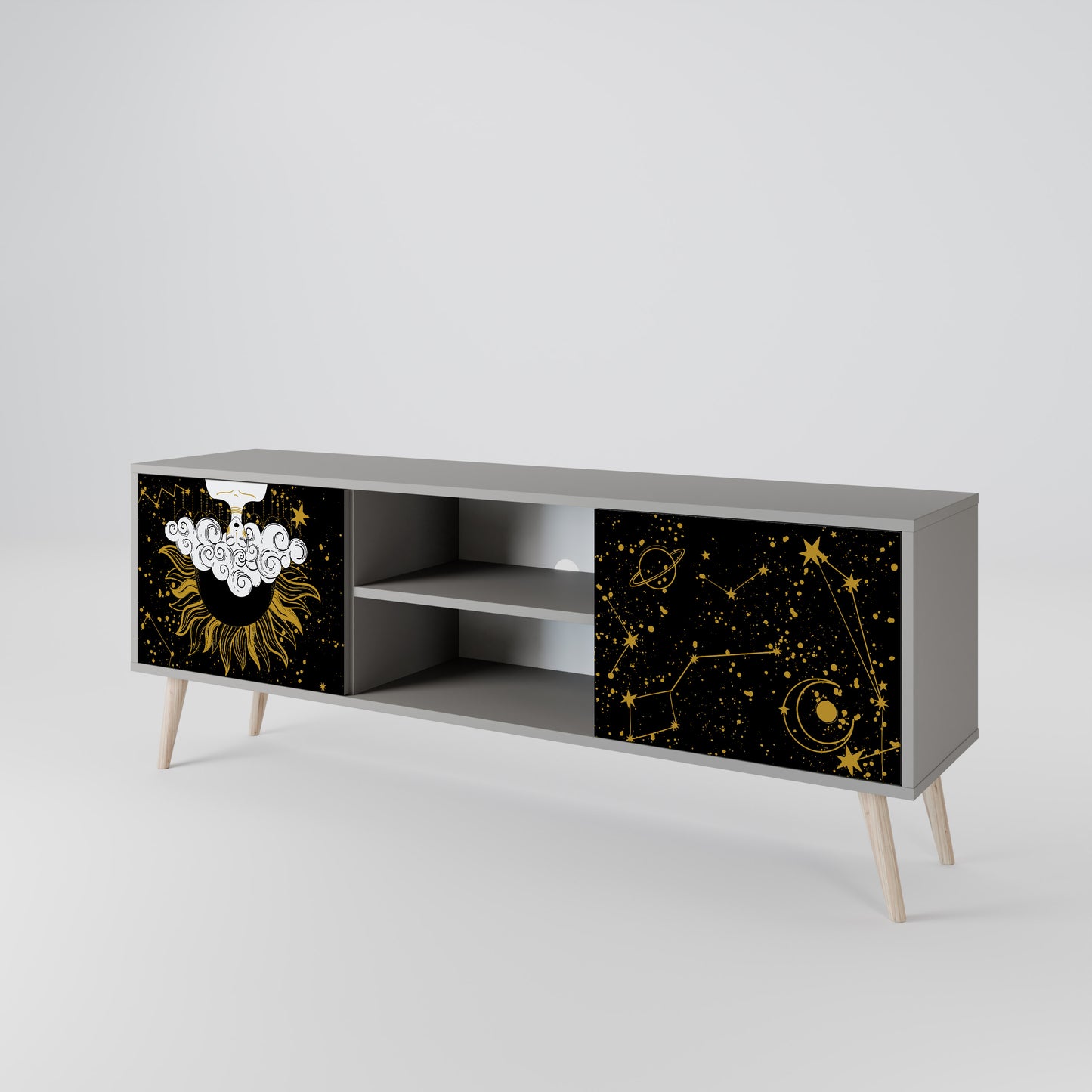 STELLAR CONSTELLATIONS 2-dörrars TV-bänk i grå finish