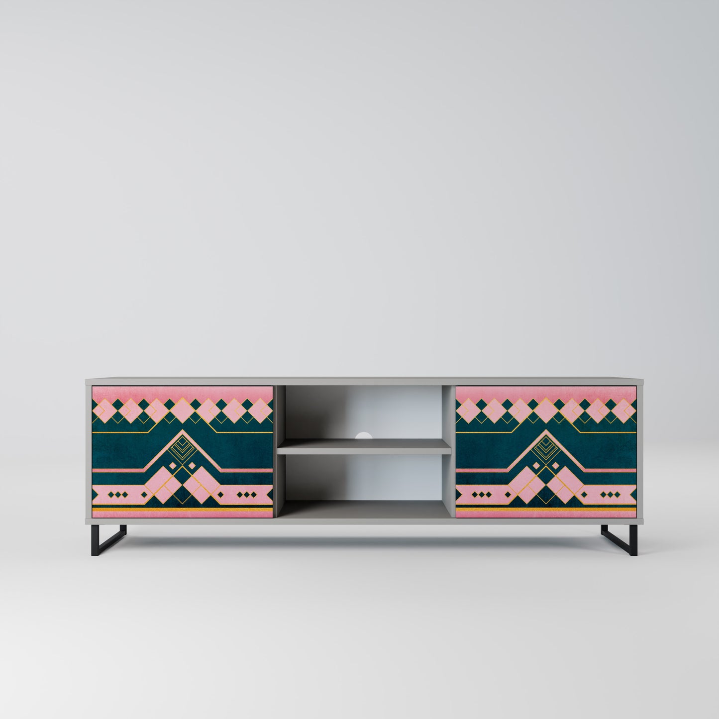 ROYAL COMPOSITION 2-Door TV Stand in Grey Finish