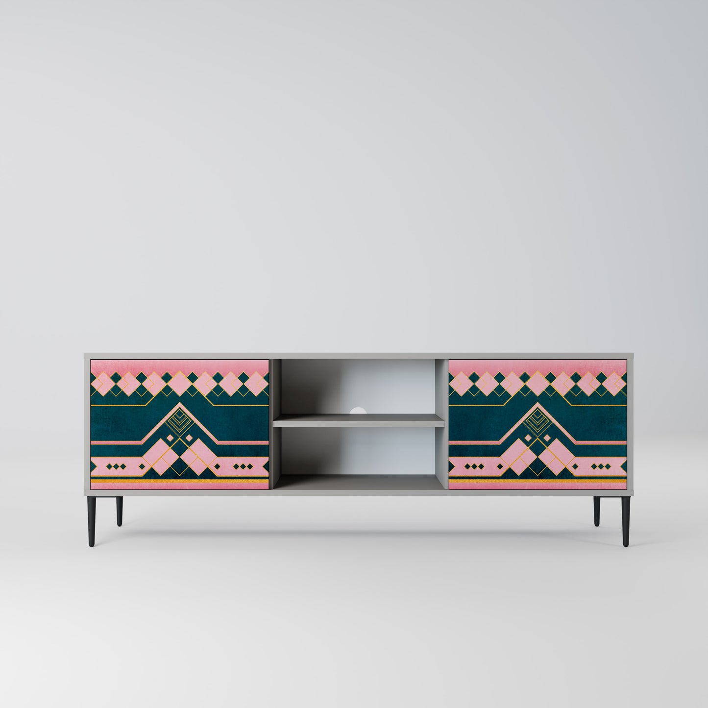 ROYAL COMPOSITION 2-Door TV Stand in Grey Finish