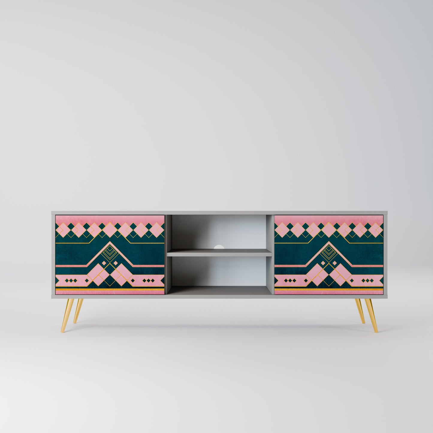 ROYAL COMPOSITION 2-Door TV Stand in Grey Finish