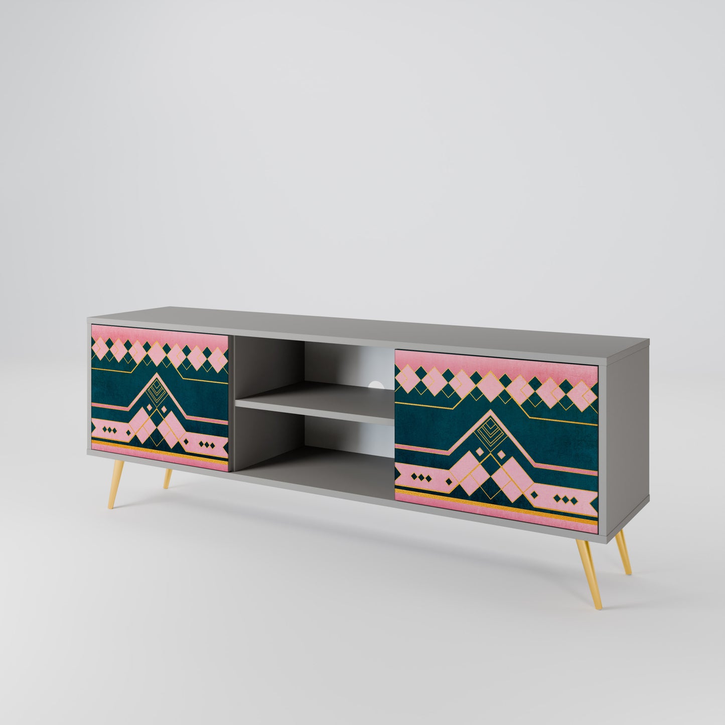 ROYAL COMPOSITION 2-Door TV Stand in Grey Finish