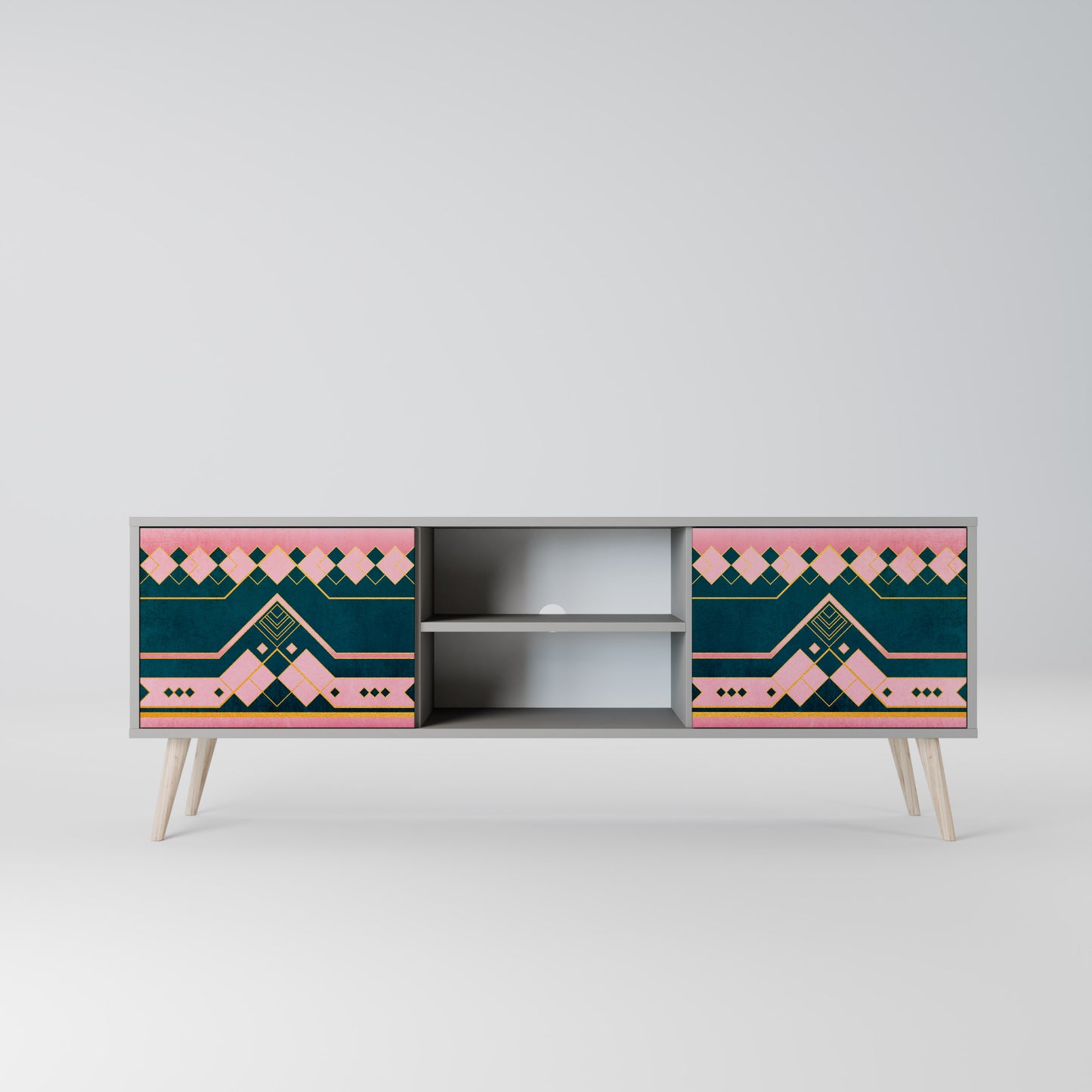 ROYAL COMPOSITION 2-Door TV Stand in Grey Finish