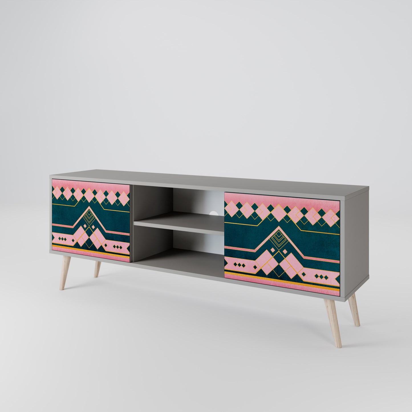 ROYAL COMPOSITION 2-Door TV Stand in Grey Finish