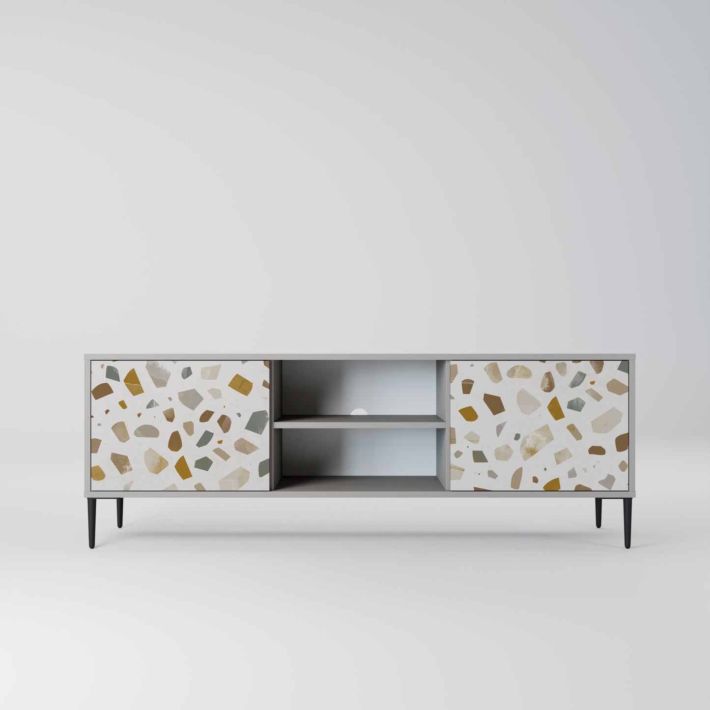 PIECES OF TOMORROW 2-Door TV Stand in Grey Finish