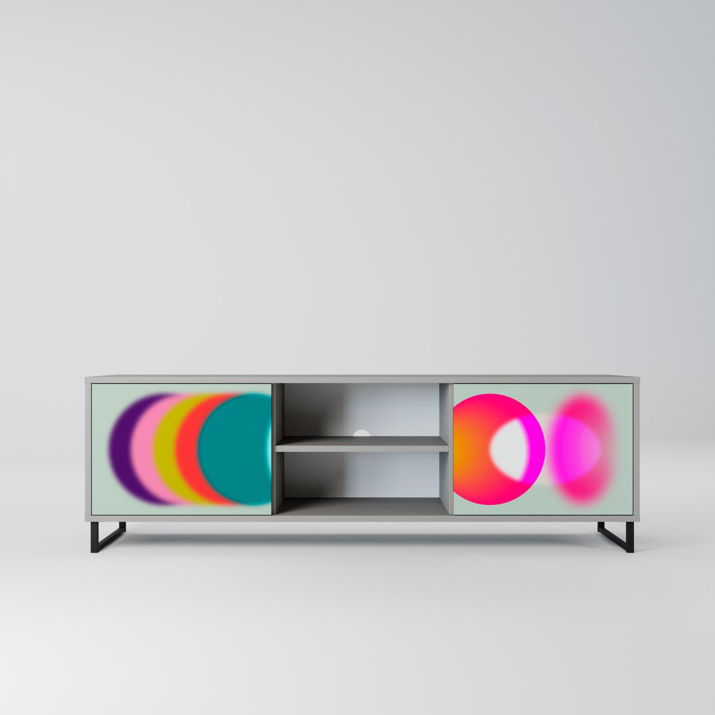 SYMPHONY OF COLOURS 2-dörrars TV-bänk i grå finish