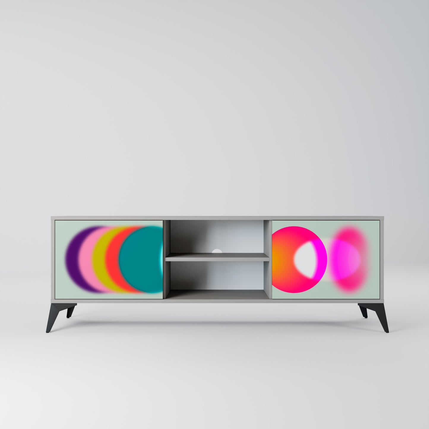 SYMPHONY OF COLOURS 2-dörrars TV-bänk i grå finish