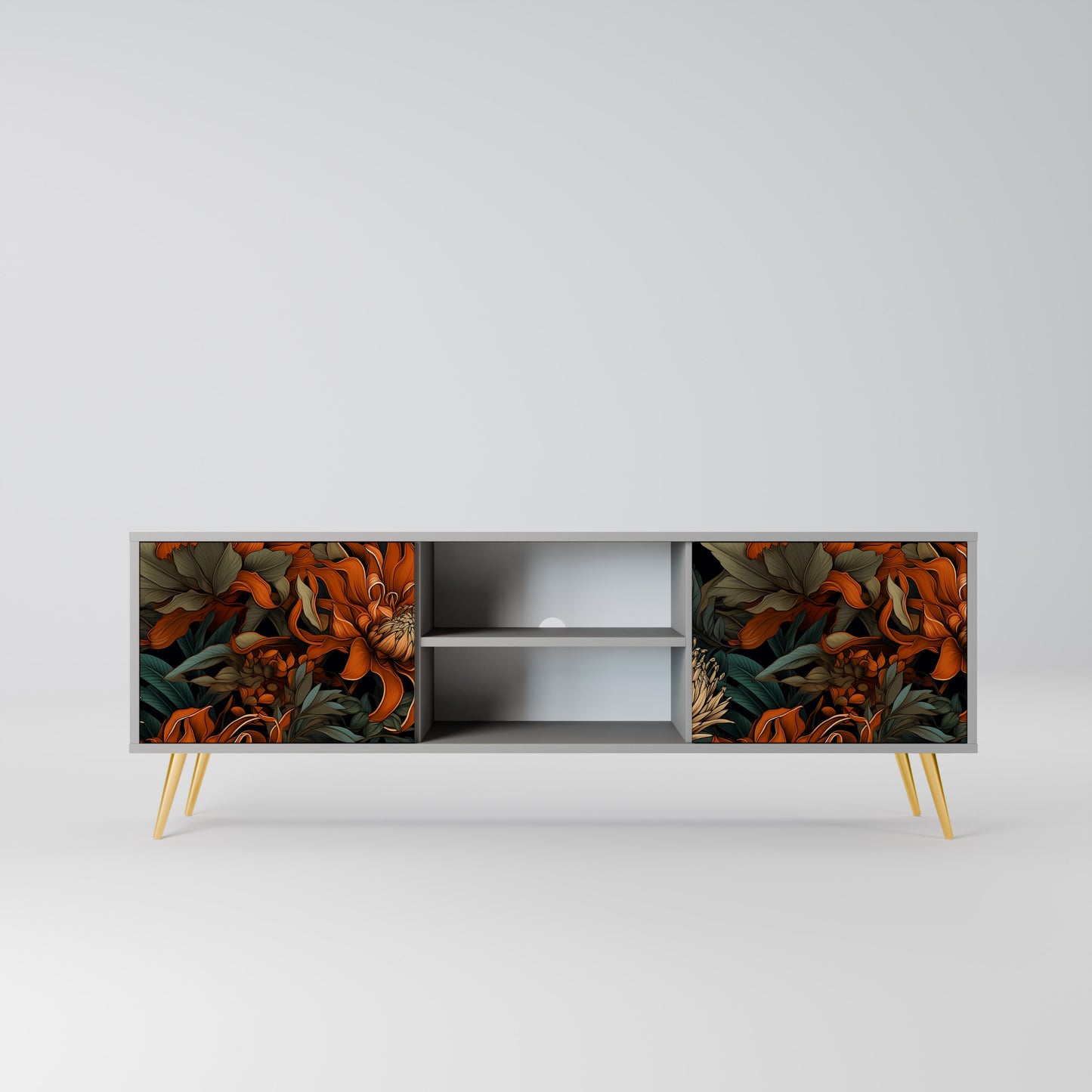 DAWN BLOOM 2-dörrars TV-bänk i grå finish