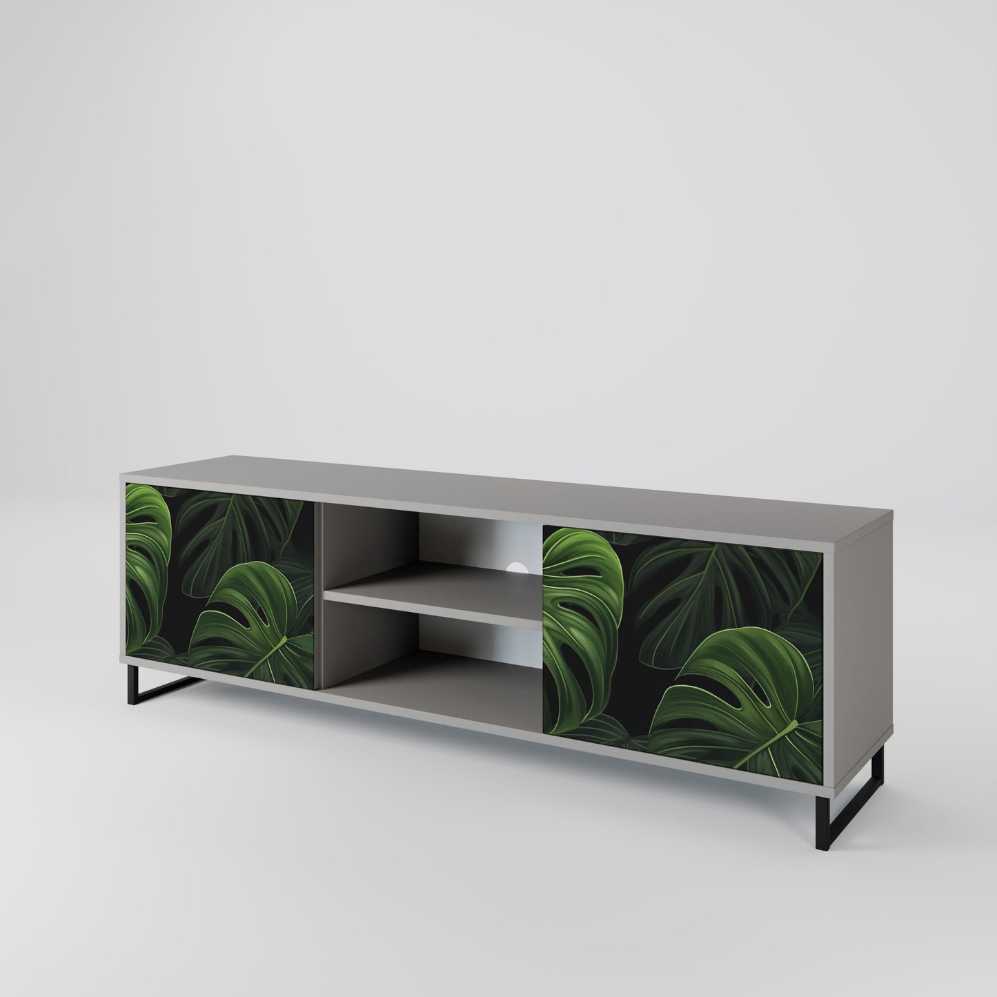 INFINITE MONSTERA 2-dörrars TV-bänk i grå finish