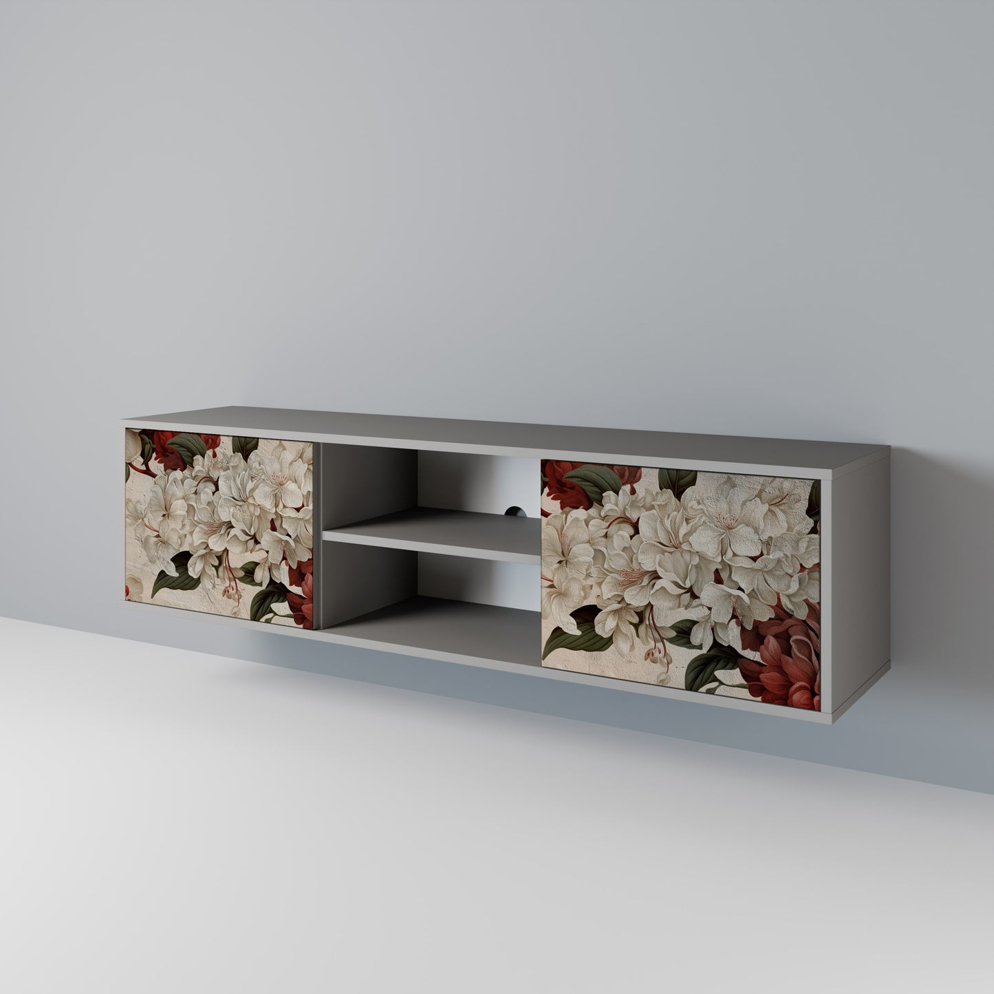 EPHEMERAL DAYS 2-Door TV Stand in Grey Finish