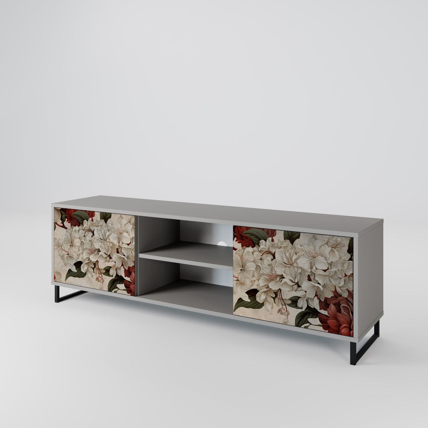 EPHEMERAL DAYS 2-Door TV Stand in Grey Finish