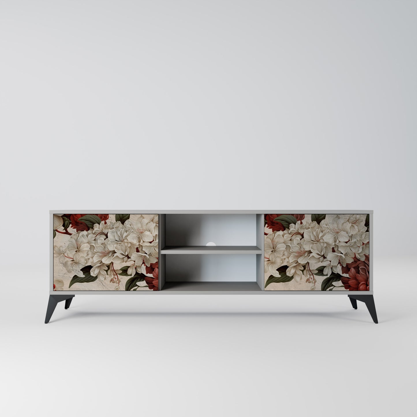 EPHEMERAL DAYS 2-Door TV Stand in Grey Finish