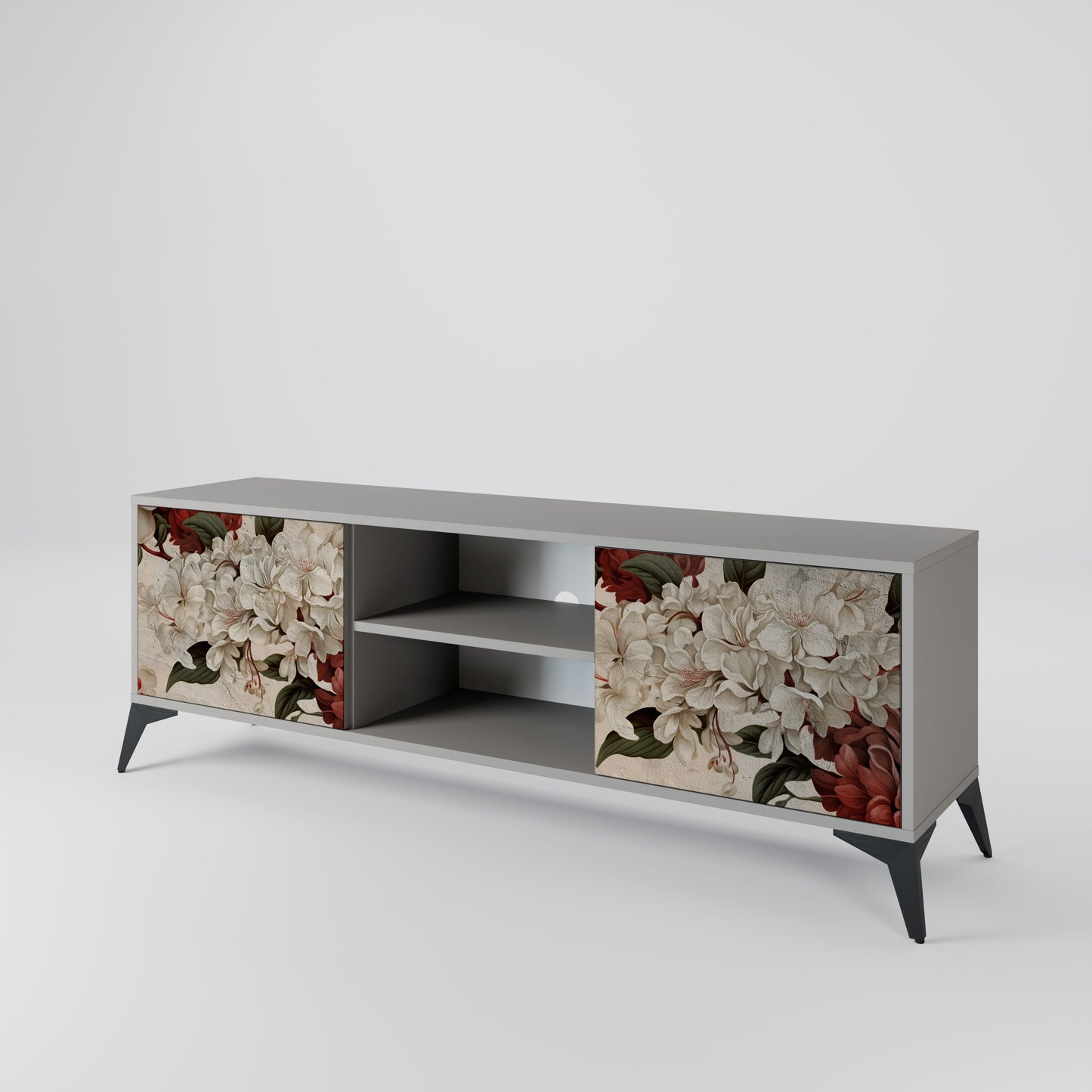 EPHEMERAL DAYS 2-Door TV Stand in Grey Finish