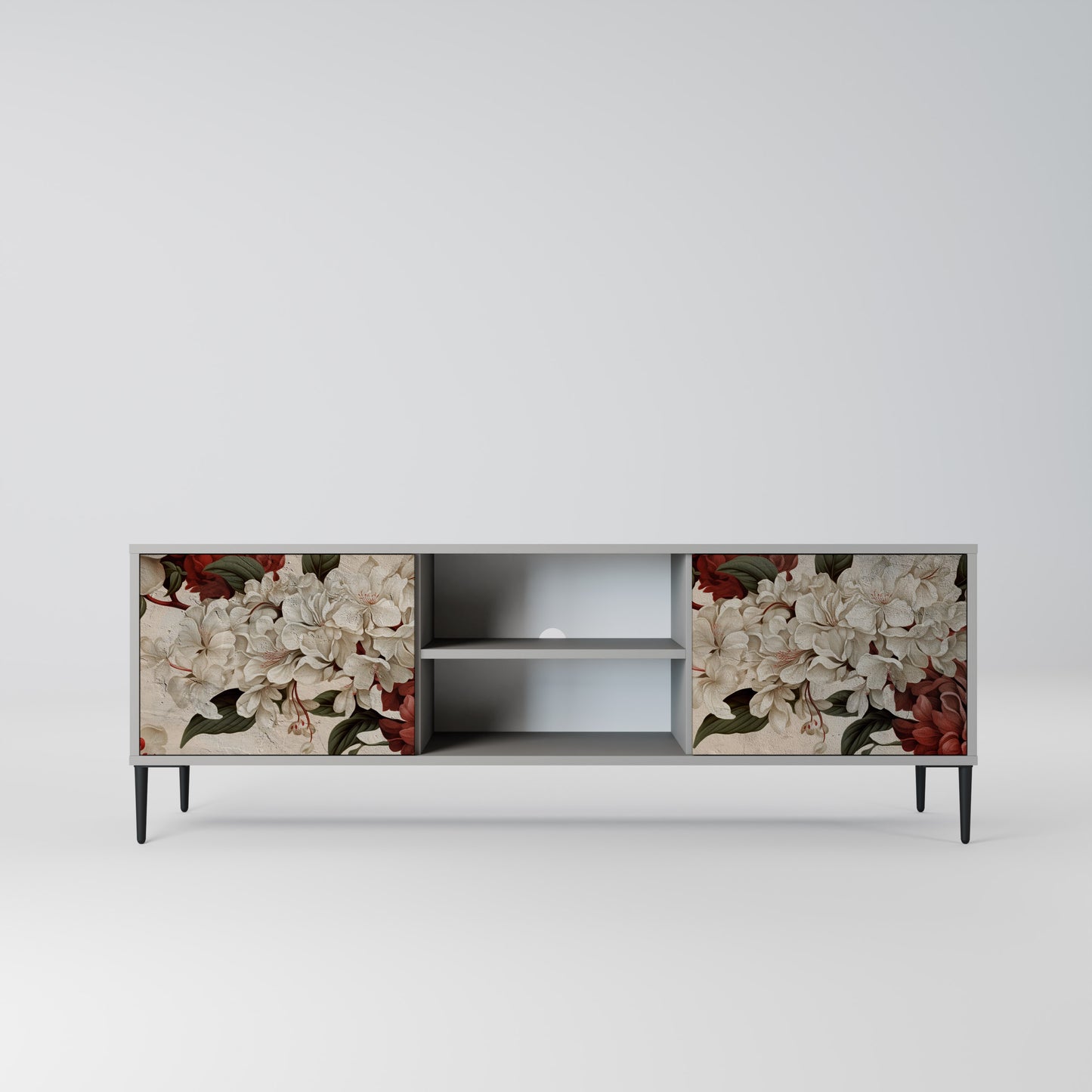 EPHEMERAL DAYS 2-Door TV Stand in Grey Finish