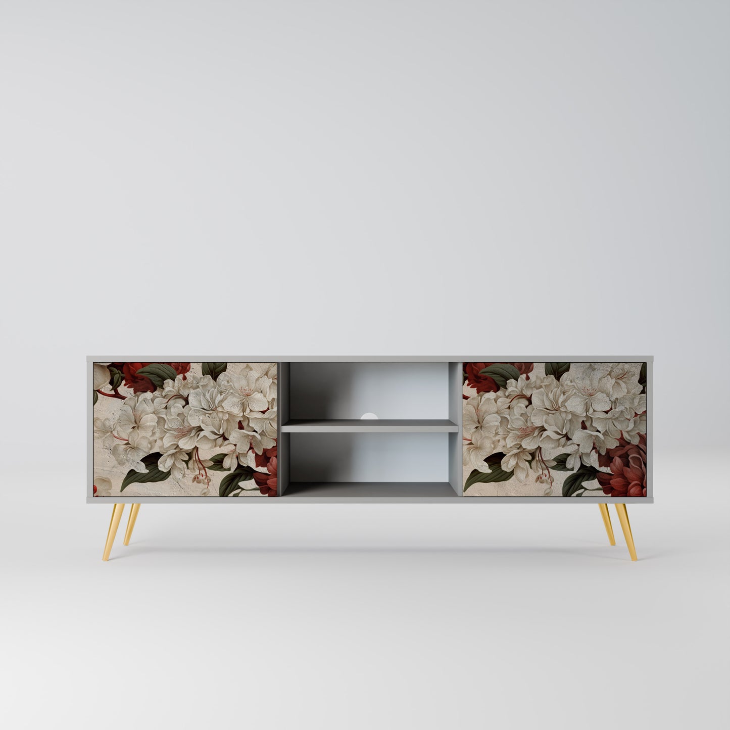 EPHEMERAL DAYS 2-Door TV Stand in Grey Finish