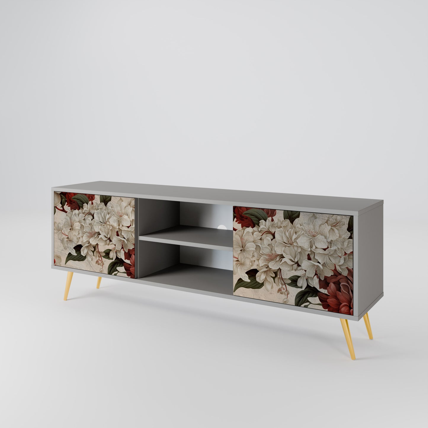 EPHEMERAL DAYS 2-Door TV Stand in Grey Finish
