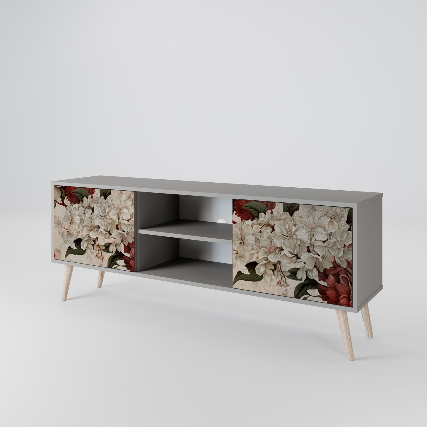 EPHEMERAL DAYS 2-Door TV Stand in Grey Finish