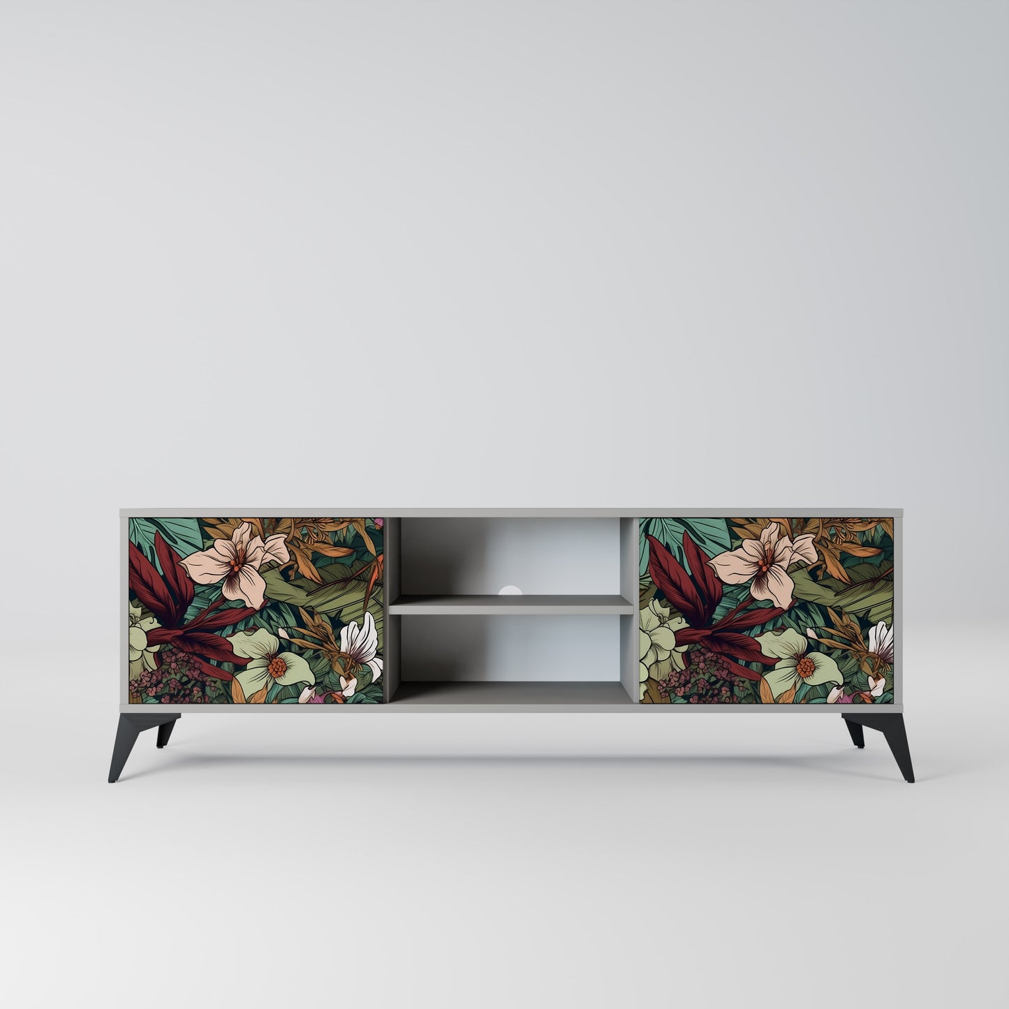 BOTANICAL EMERGENCE 2-dörrars TV-bänk i grå finish