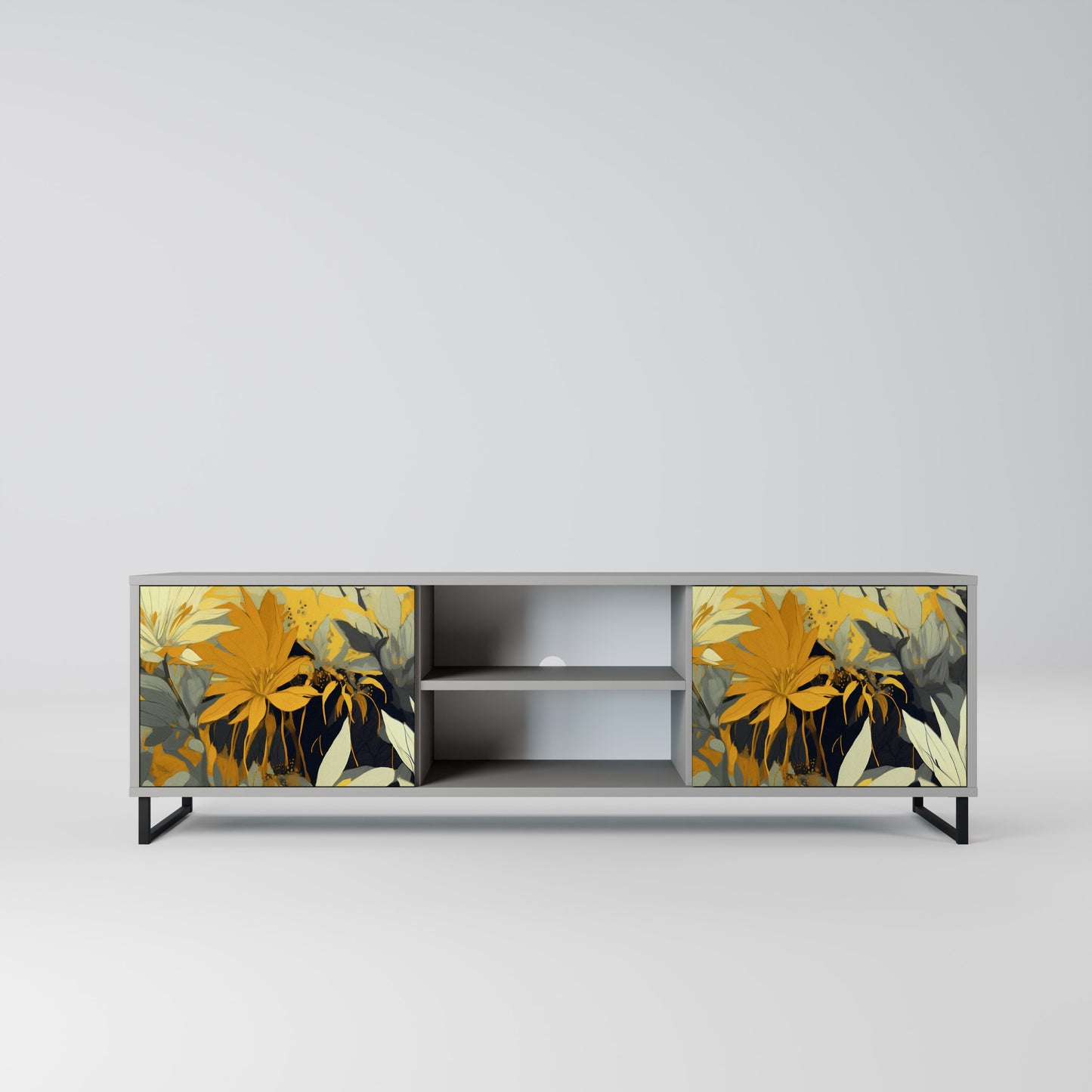 SUNKISSED LILY 2-Door TV Stand in Grey Finish