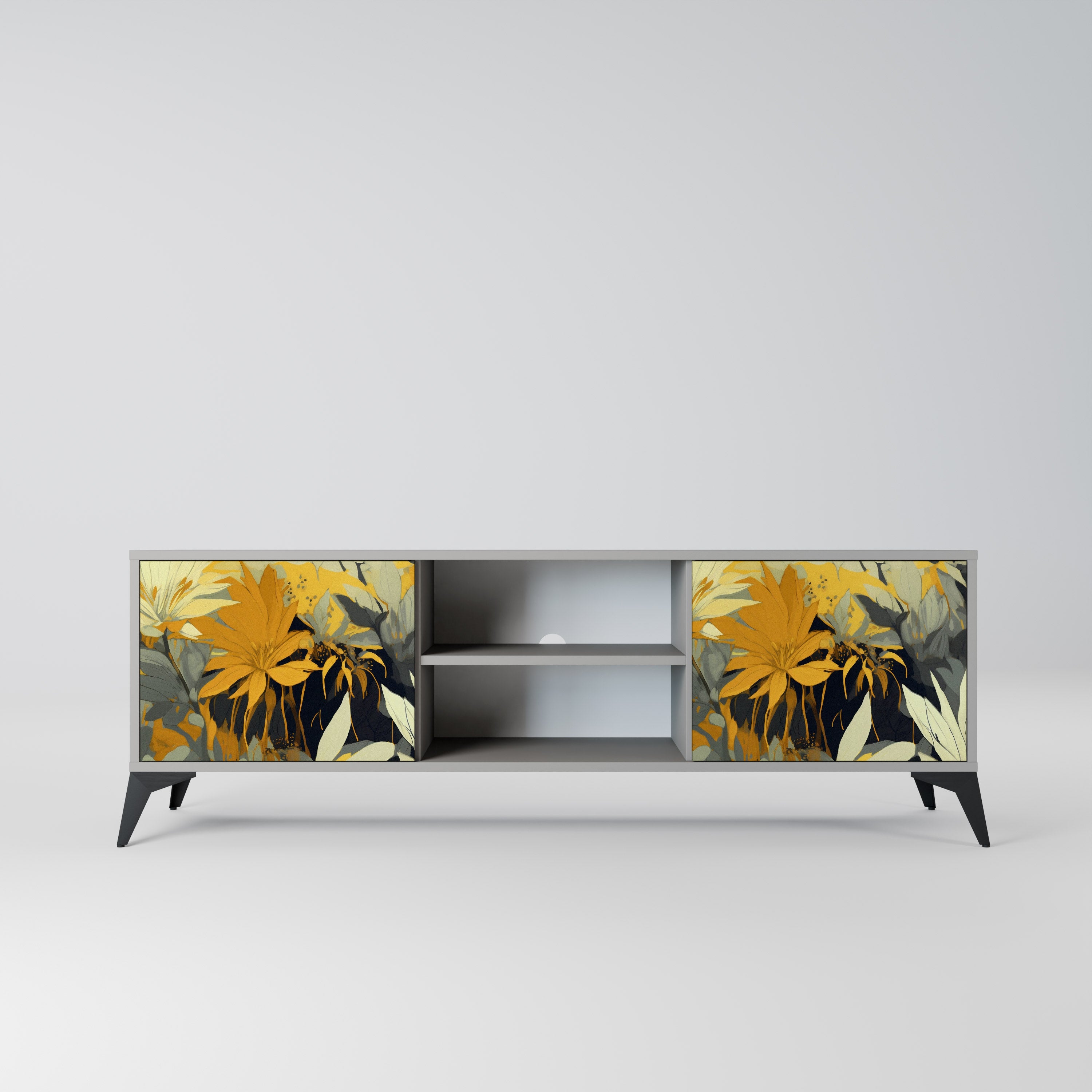 SUNKISSED LILY 2-dörrars TV-bänk i grå finish