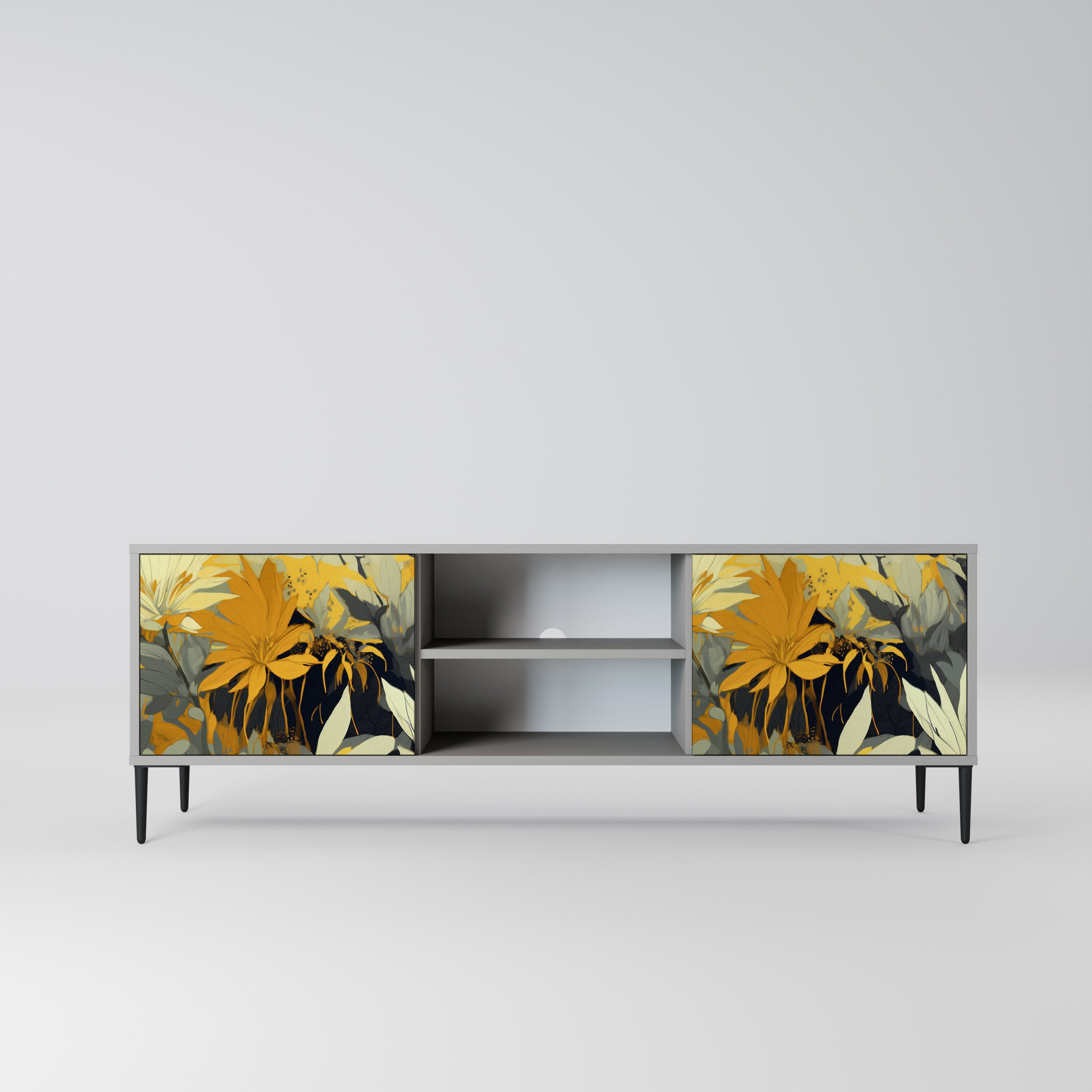 SUNKISSED LILY 2-dörrars TV-bänk i grå finish
