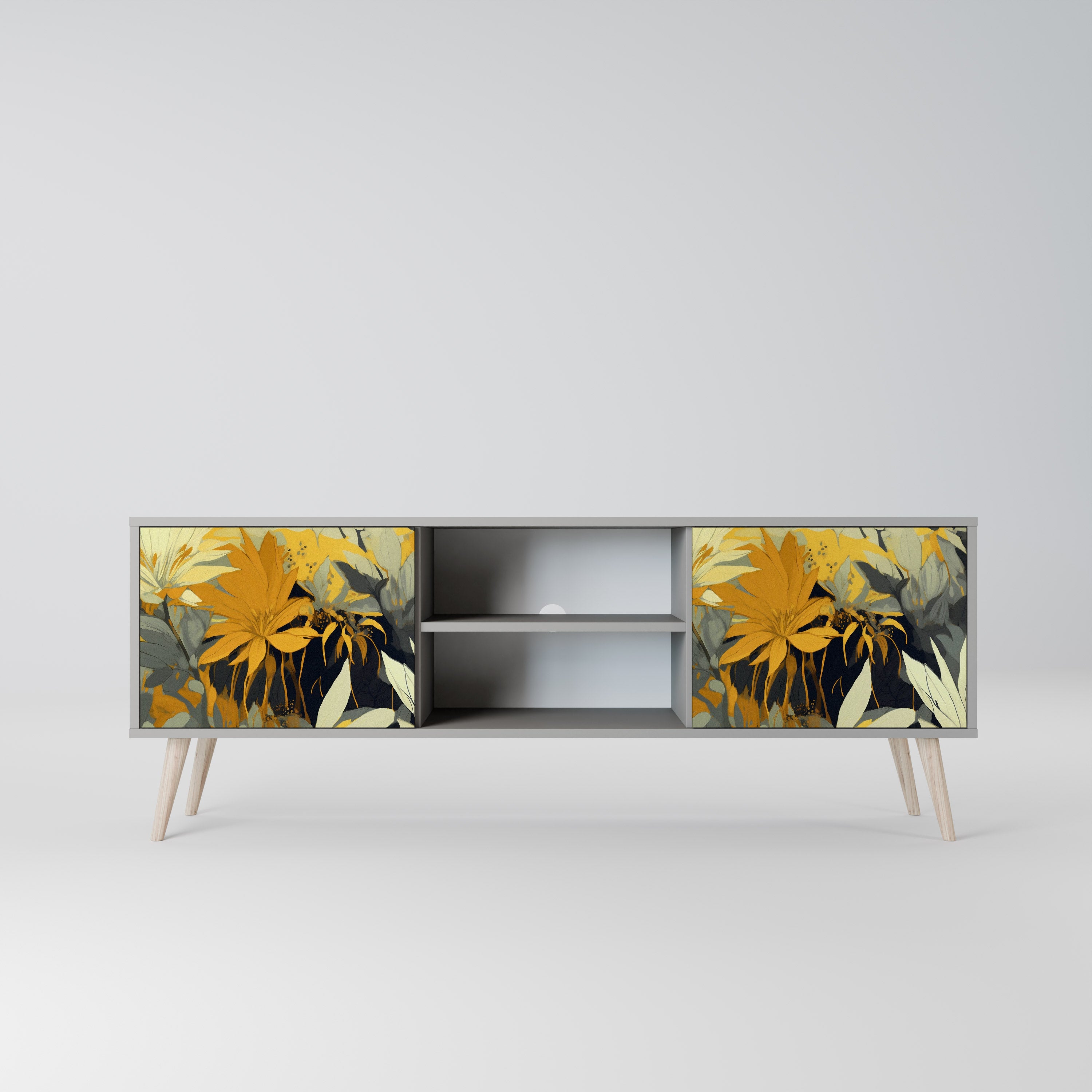 SUNKISSED LILY 2-dörrars TV-bänk i grå finish