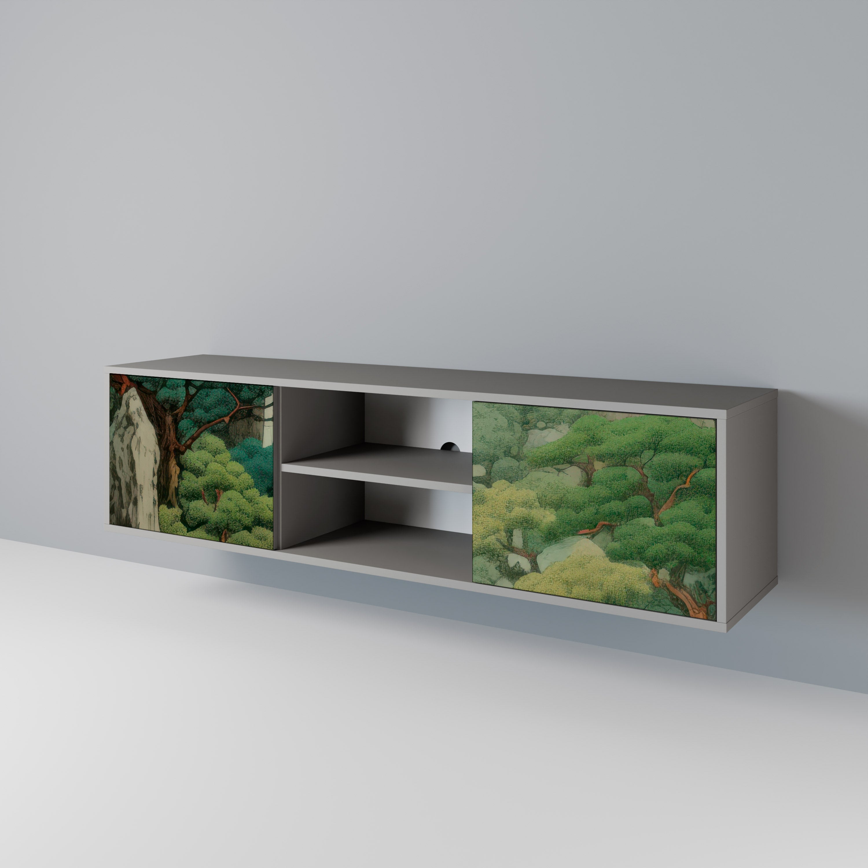 VERDURE ABYSS 2-dörrars TV-bänk i grå finish