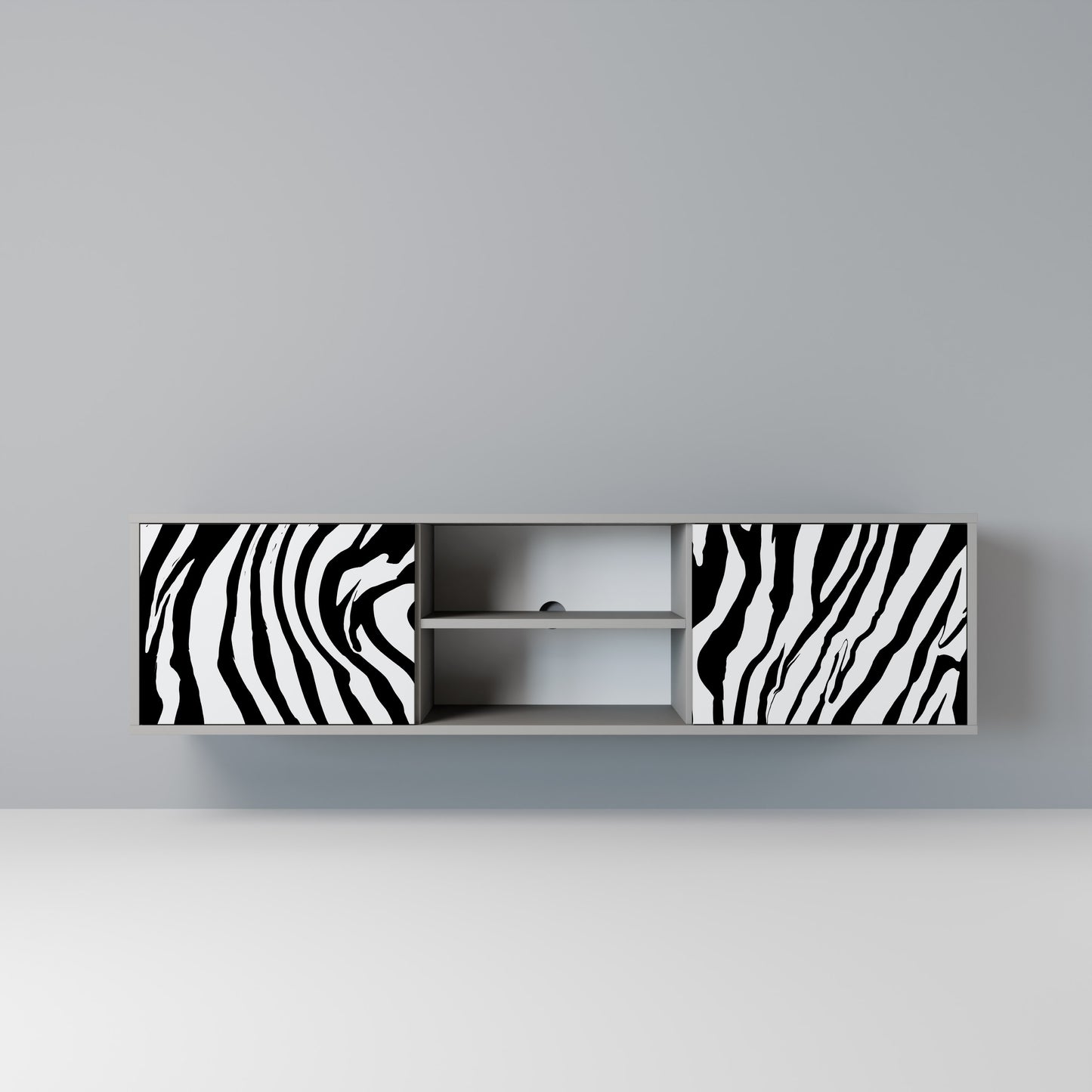 SPLENDID ZEBRA 2-dörrars TV-bänk i grå finish