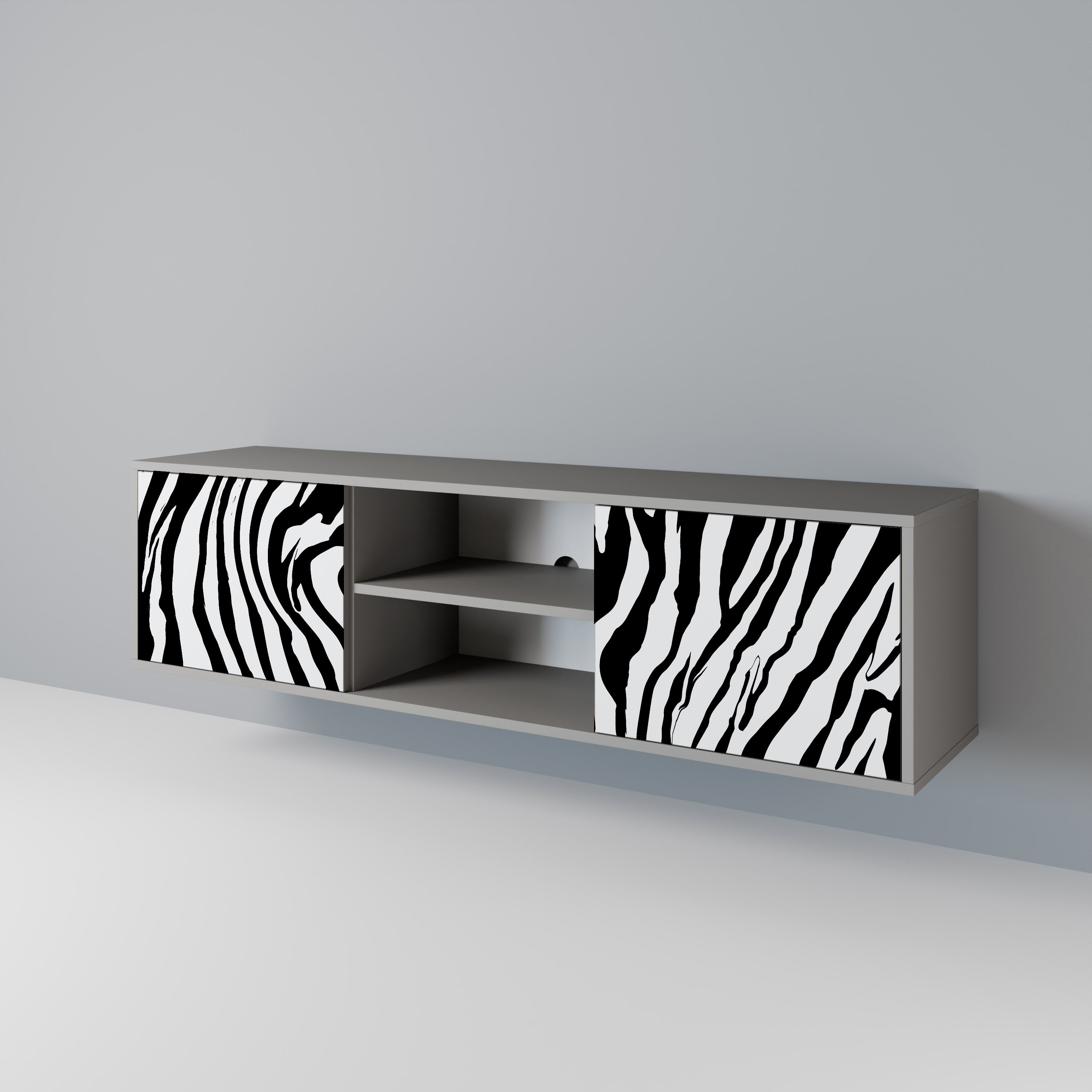 SPLENDID ZEBRA 2-dörrars TV-bänk i grå finish