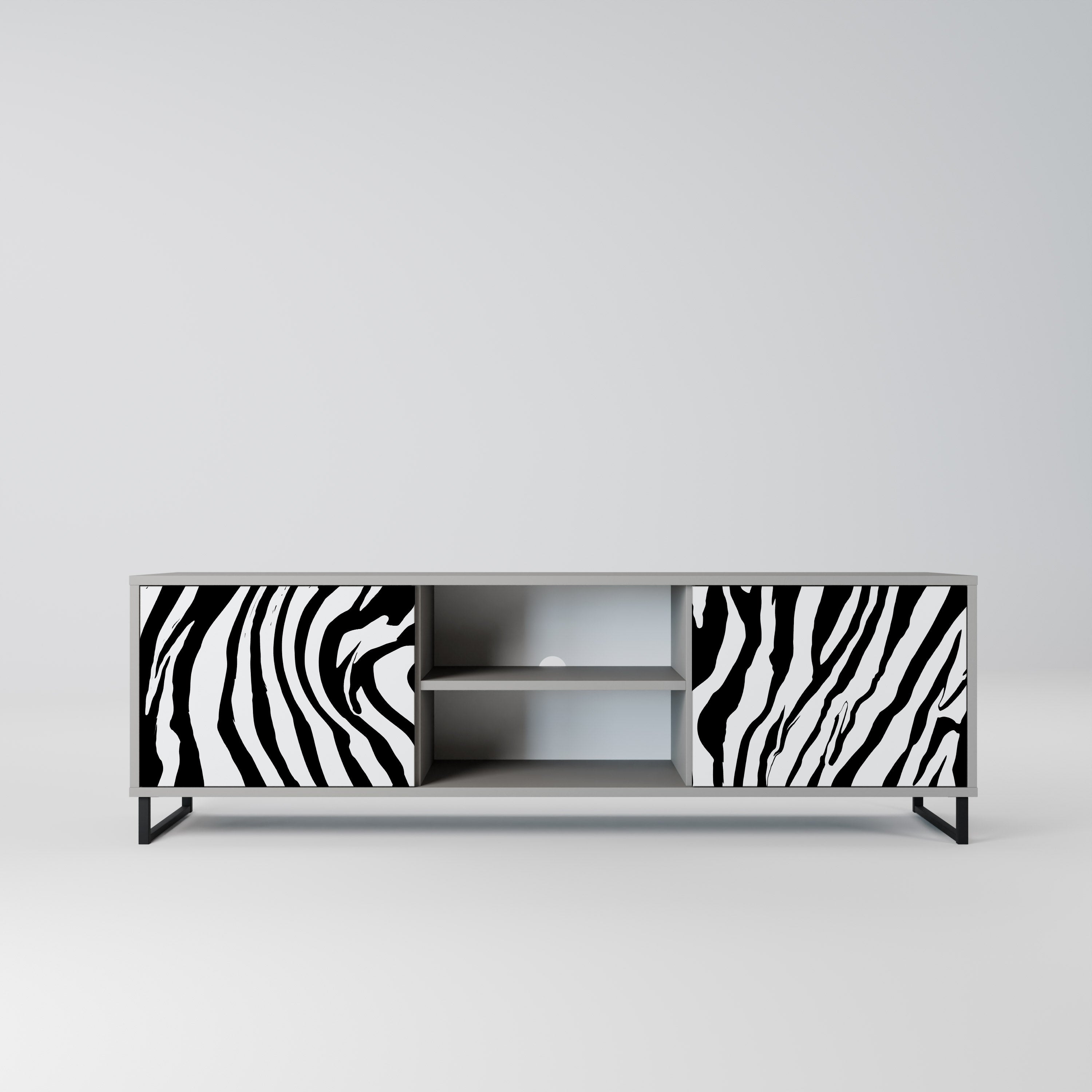 SPLENDID ZEBRA 2-dörrars TV-bänk i grå finish