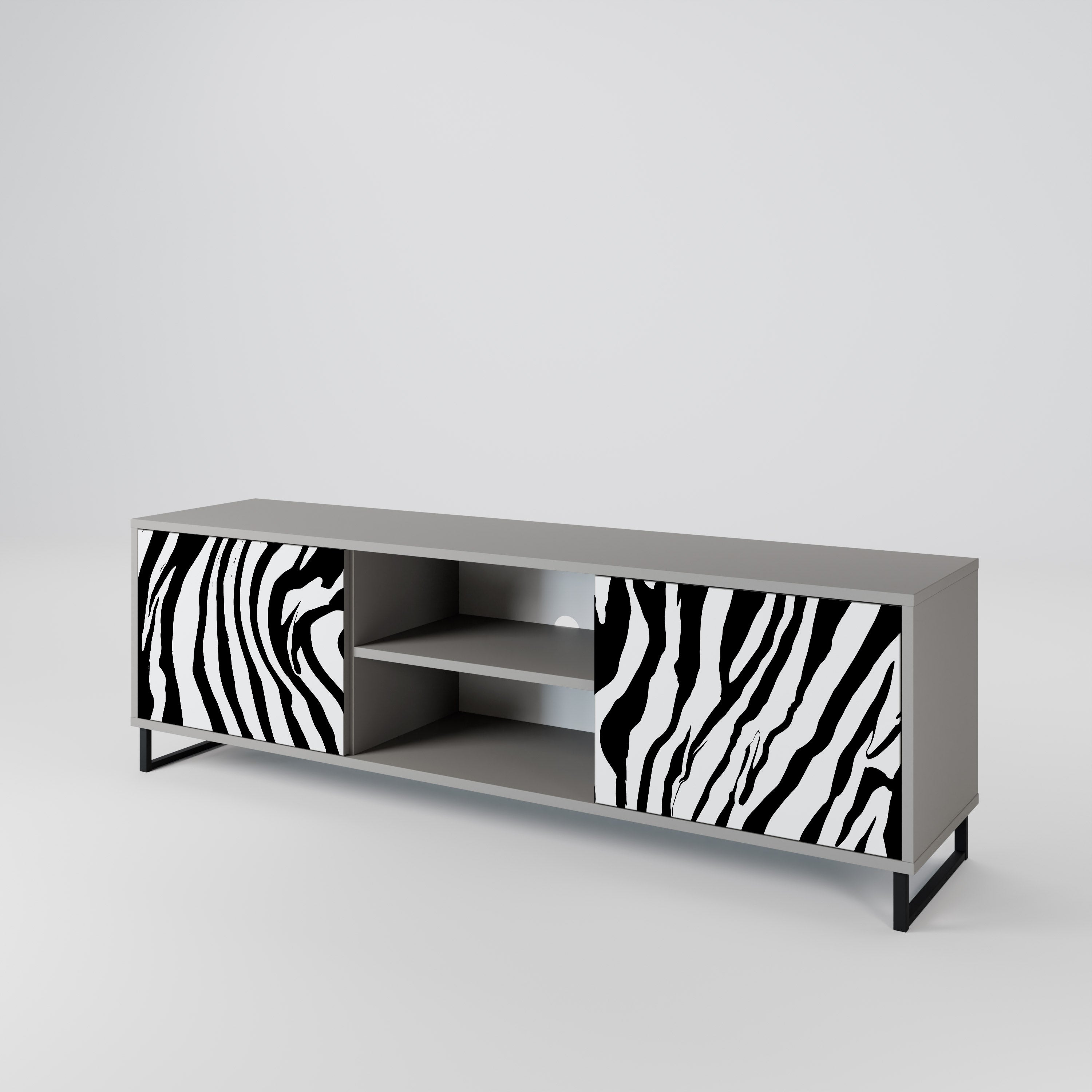 SPLENDID ZEBRA 2-dörrars TV-bänk i grå finish
