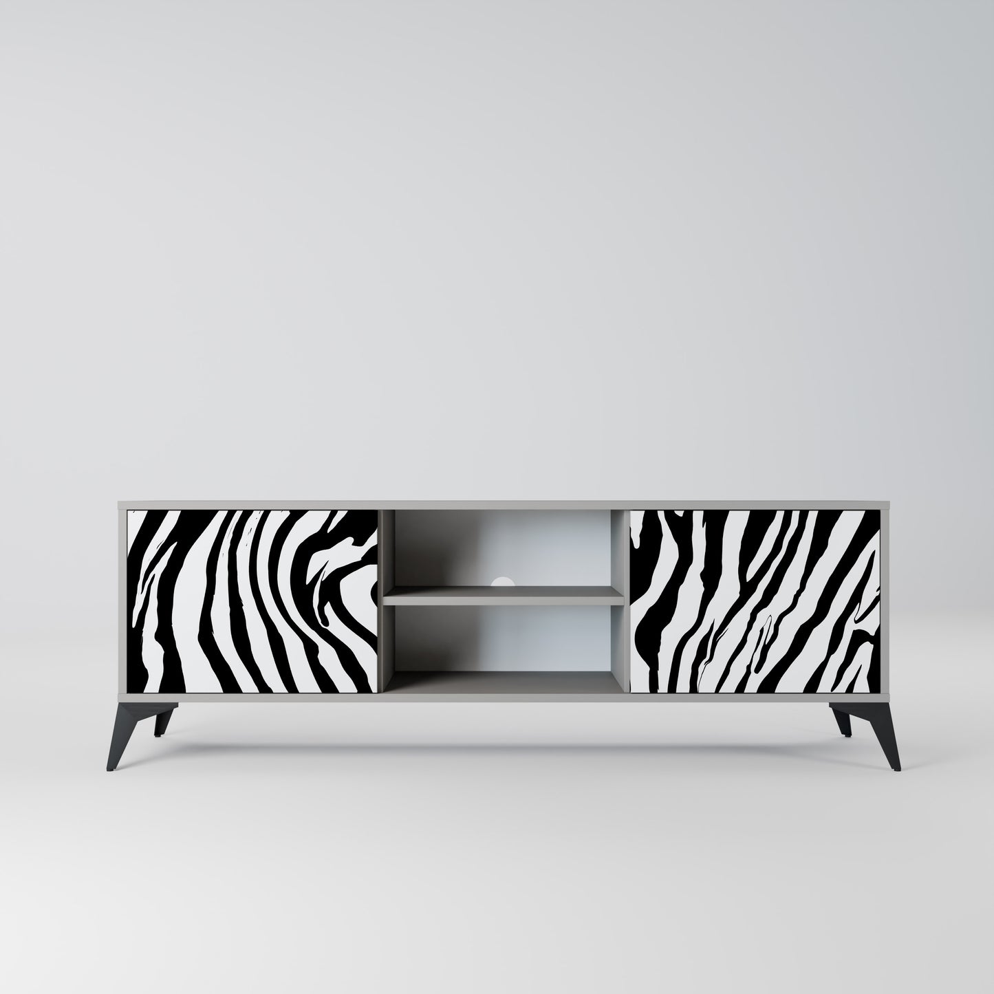 SPLENDID ZEBRA 2-dörrars TV-bänk i grå finish