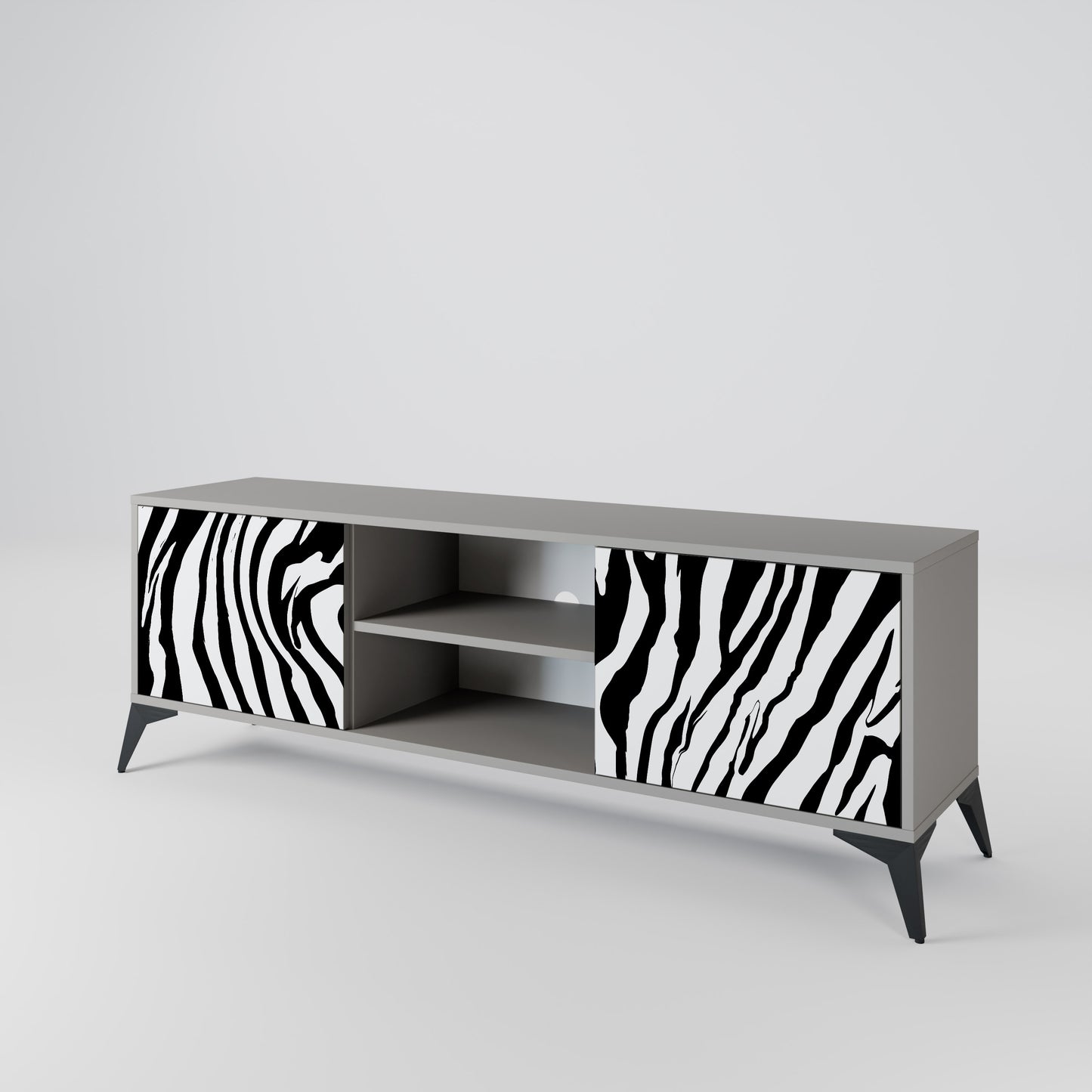 SPLENDID ZEBRA 2-dörrars TV-bänk i grå finish