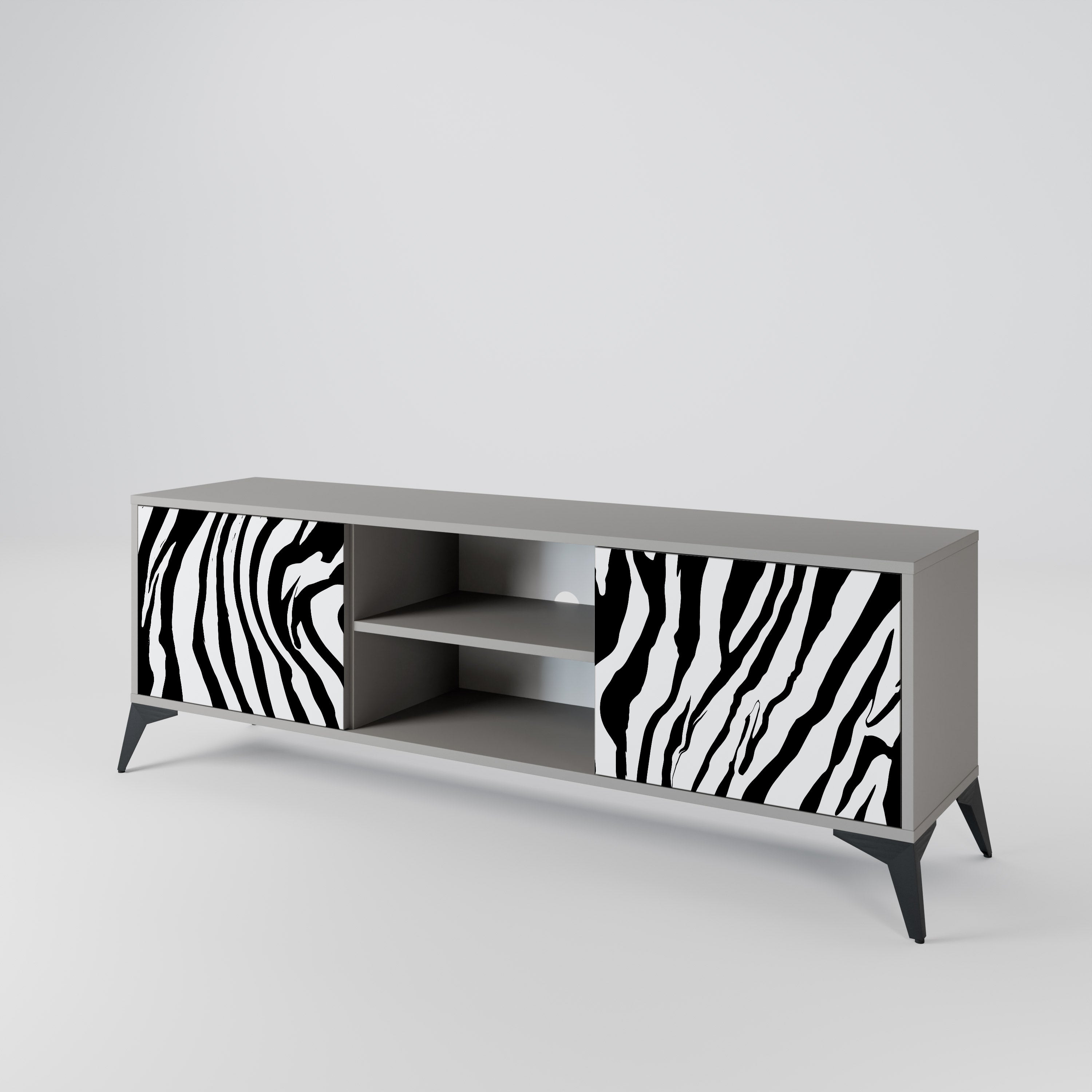 SPLENDID ZEBRA 2-dörrars TV-bänk i grå finish