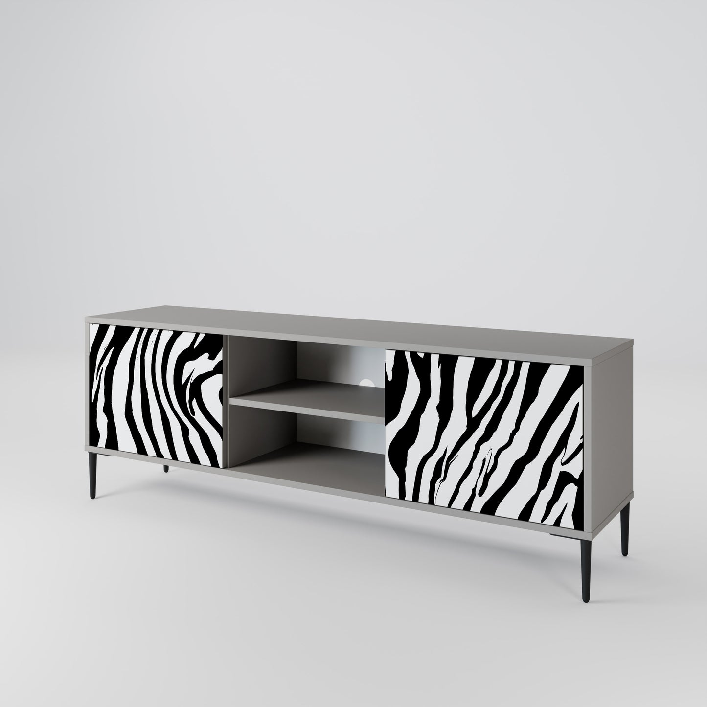 SPLENDID ZEBRA 2-dörrars TV-bänk i grå finish