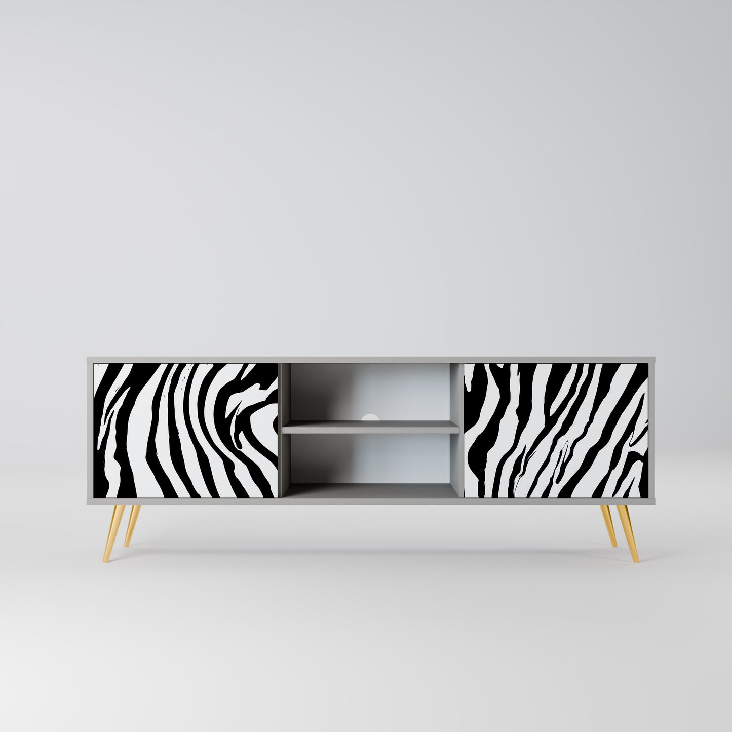 SPLENDID ZEBRA 2-dörrars TV-bänk i grå finish