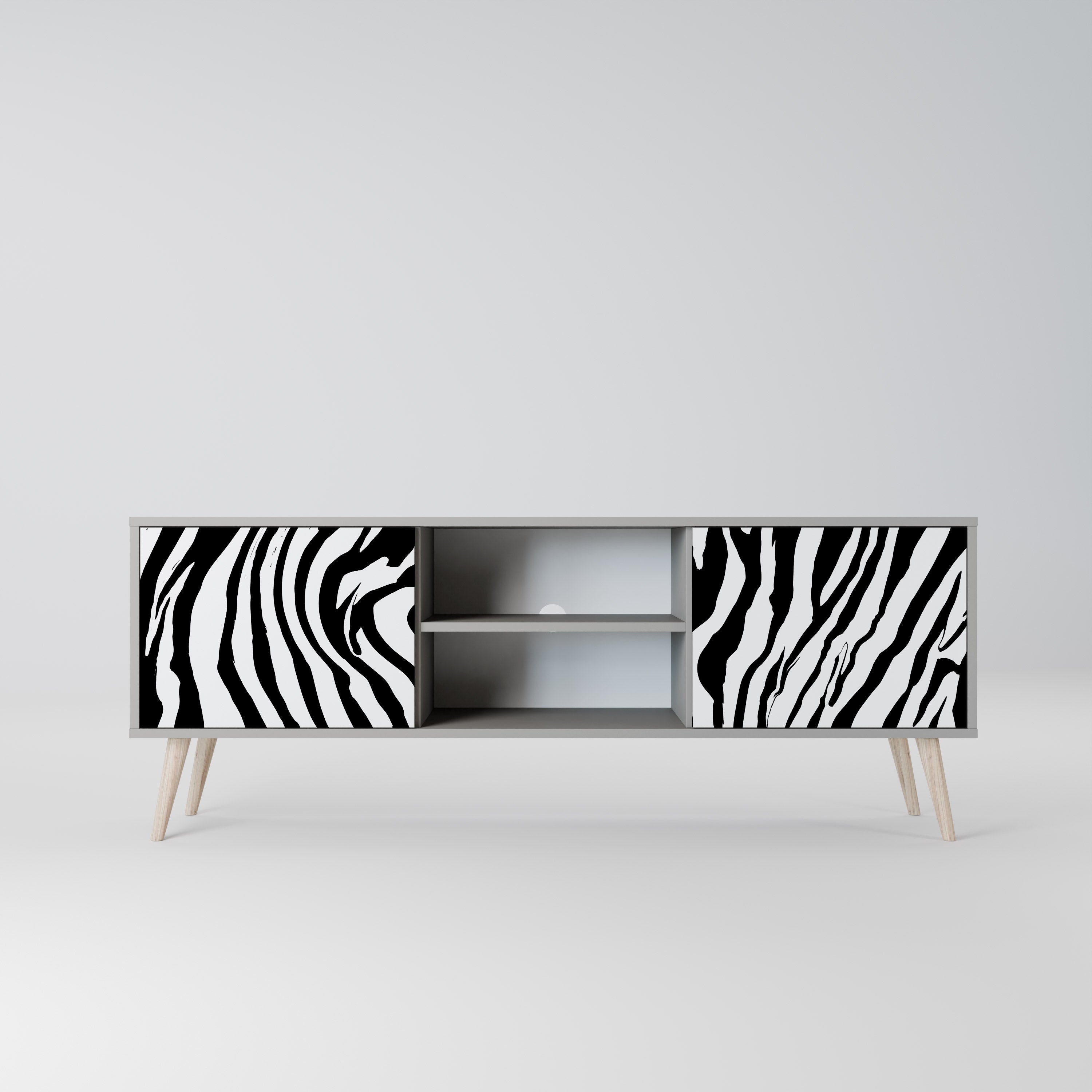 SPLENDID ZEBRA 2-dörrars TV-bänk i grå finish