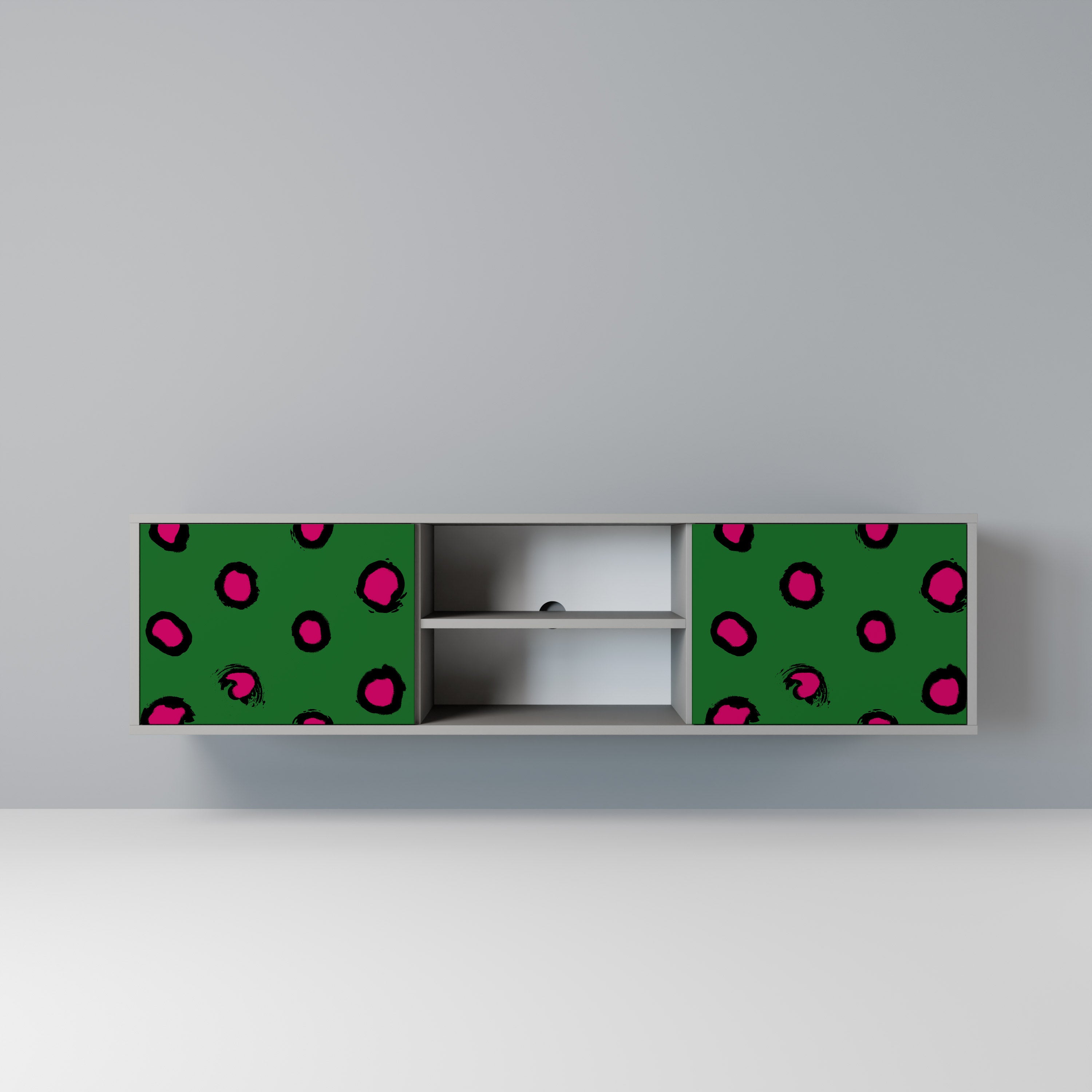 FUNKY SPOTS 2-dörrars TV-bänk i grå finish