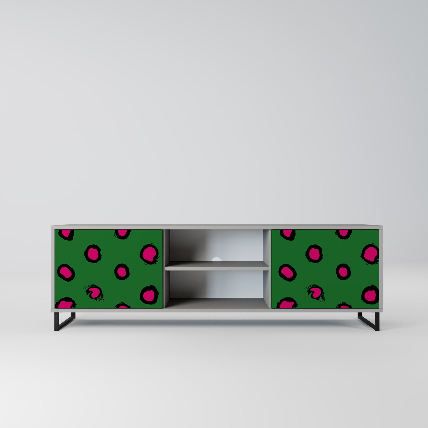 FUNKY SPOTS 2-dörrars TV-bänk i grå finish