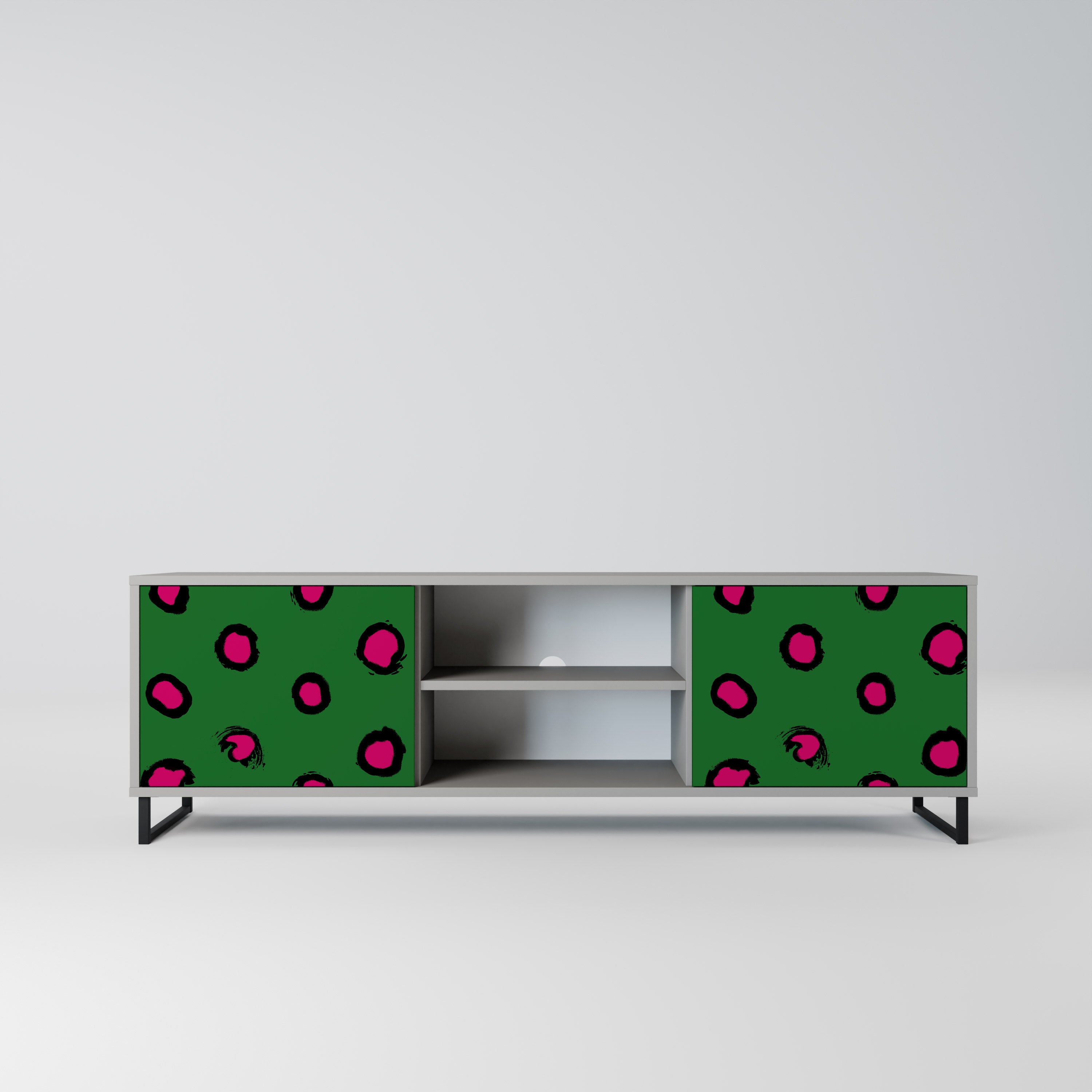 FUNKY SPOTS 2-dörrars TV-bänk i grå finish