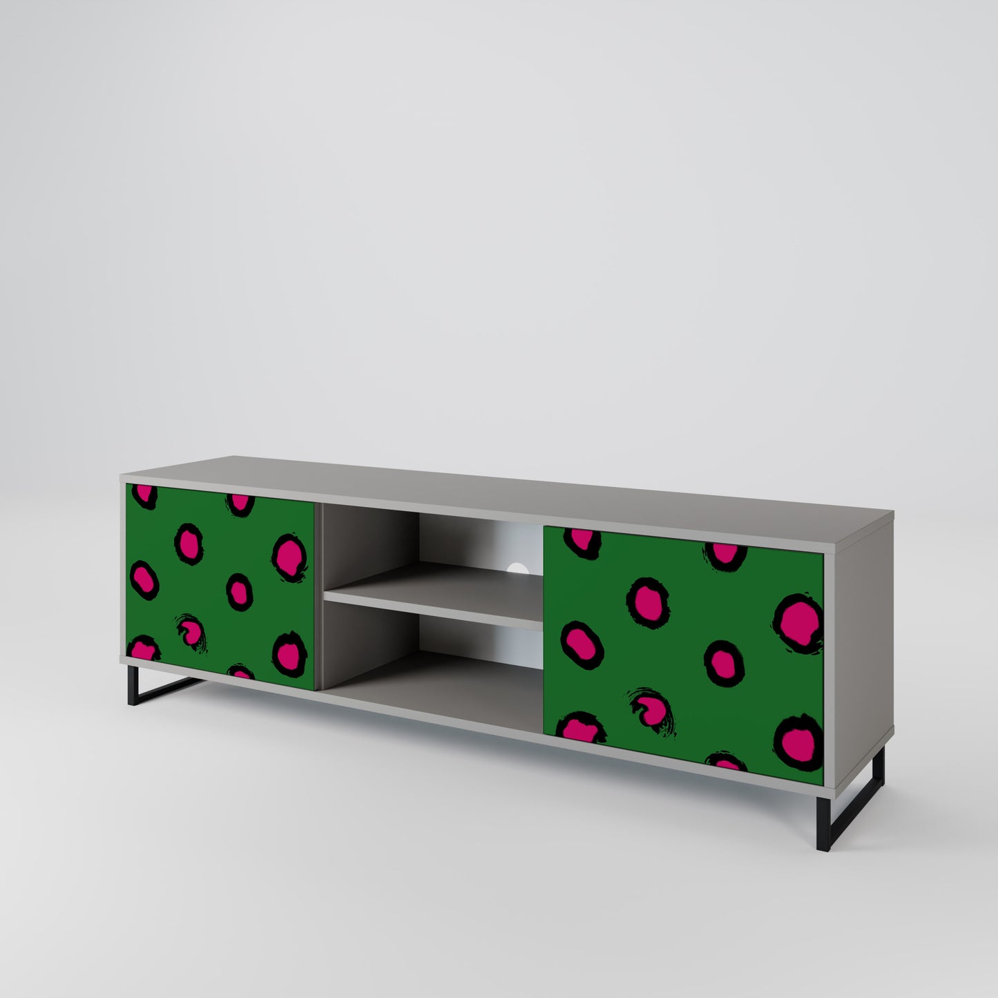 FUNKY SPOTS 2-dörrars TV-bänk i grå finish