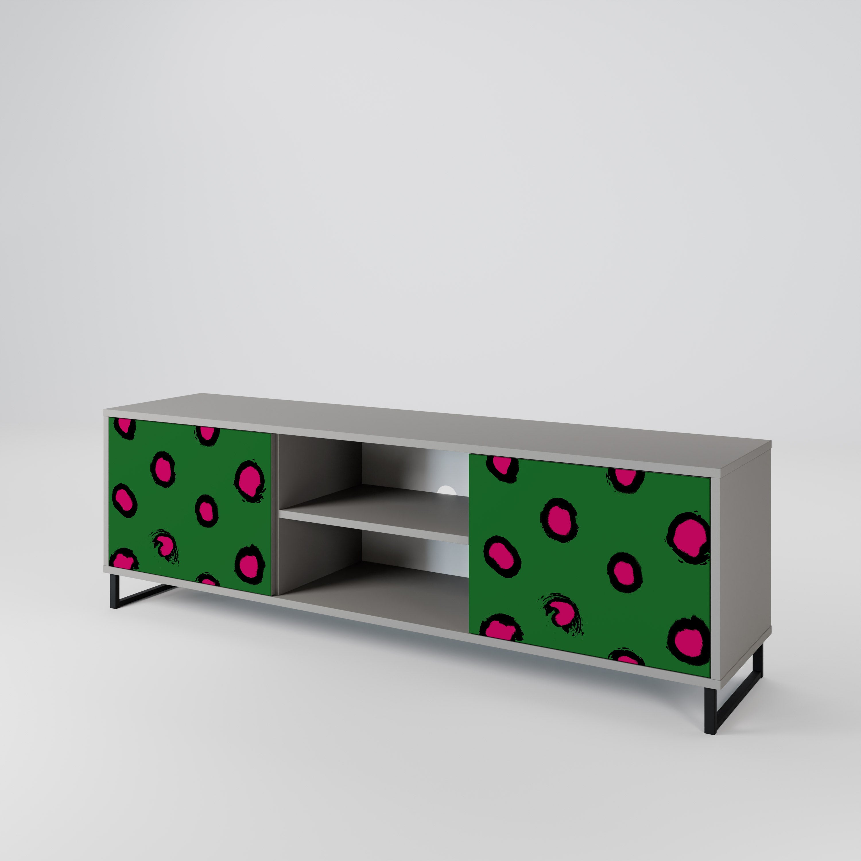 FUNKY SPOTS 2-dörrars TV-bänk i grå finish