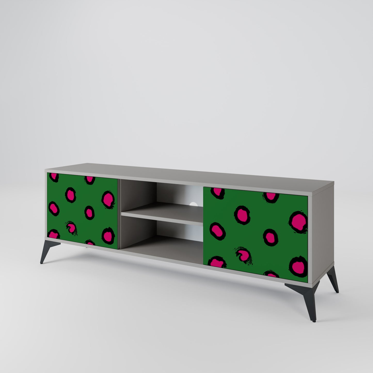 FUNKY SPOTS 2-dörrars TV-bänk i grå finish