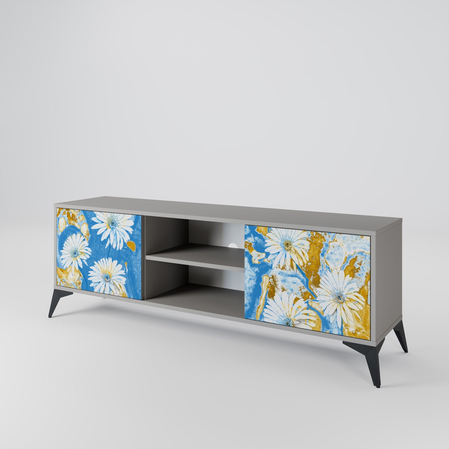 DAISY LUXE 2-dörrars TV-bänk i grå finish