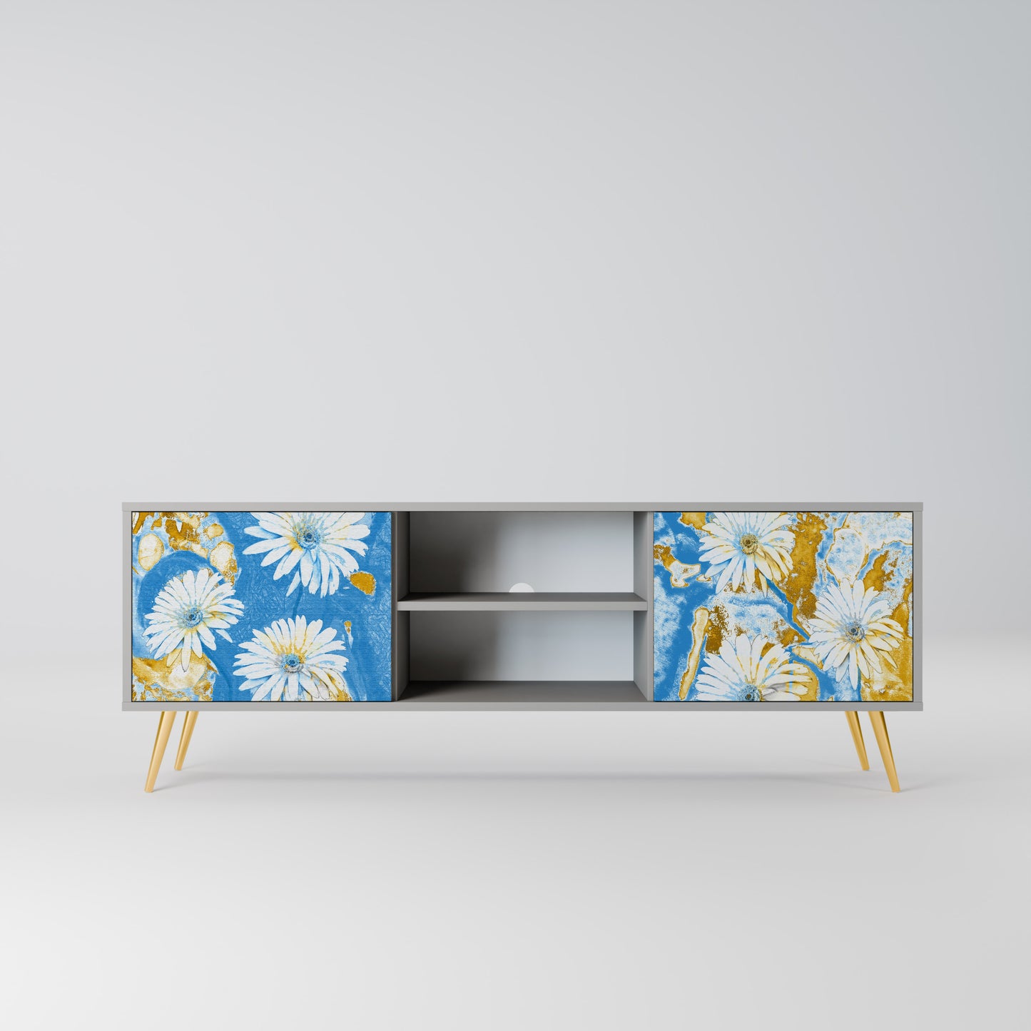 DAISY LUXE 2-dörrars TV-bänk i grå finish