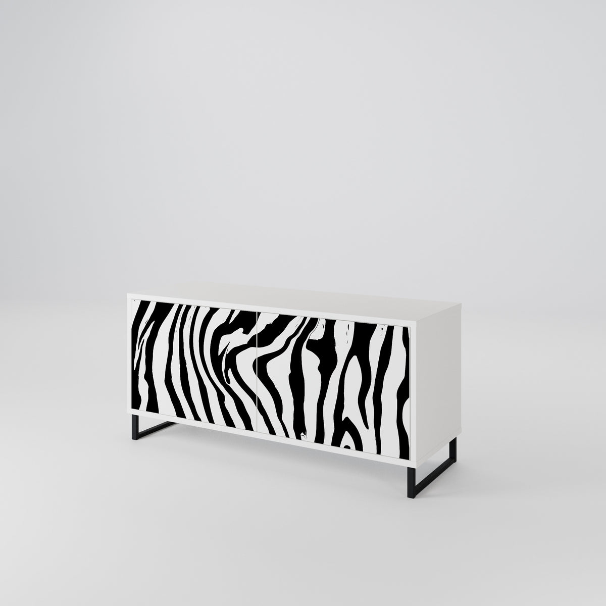 SPLENDID ZEBRA Kompakt TV-bänk med 2 dörrar