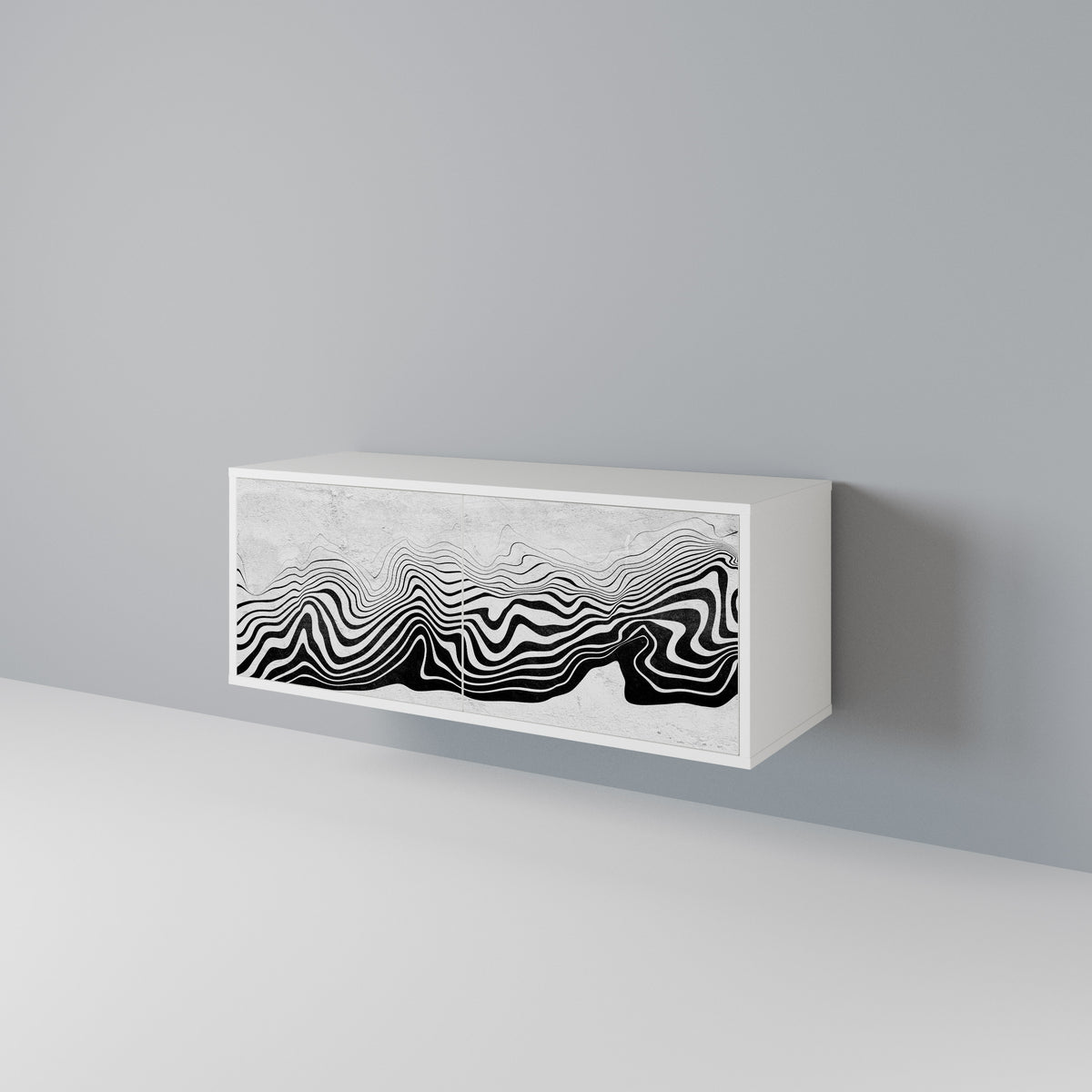MONOCHROME MIRAGE Kompakt TV-bänk med 2 dörrar