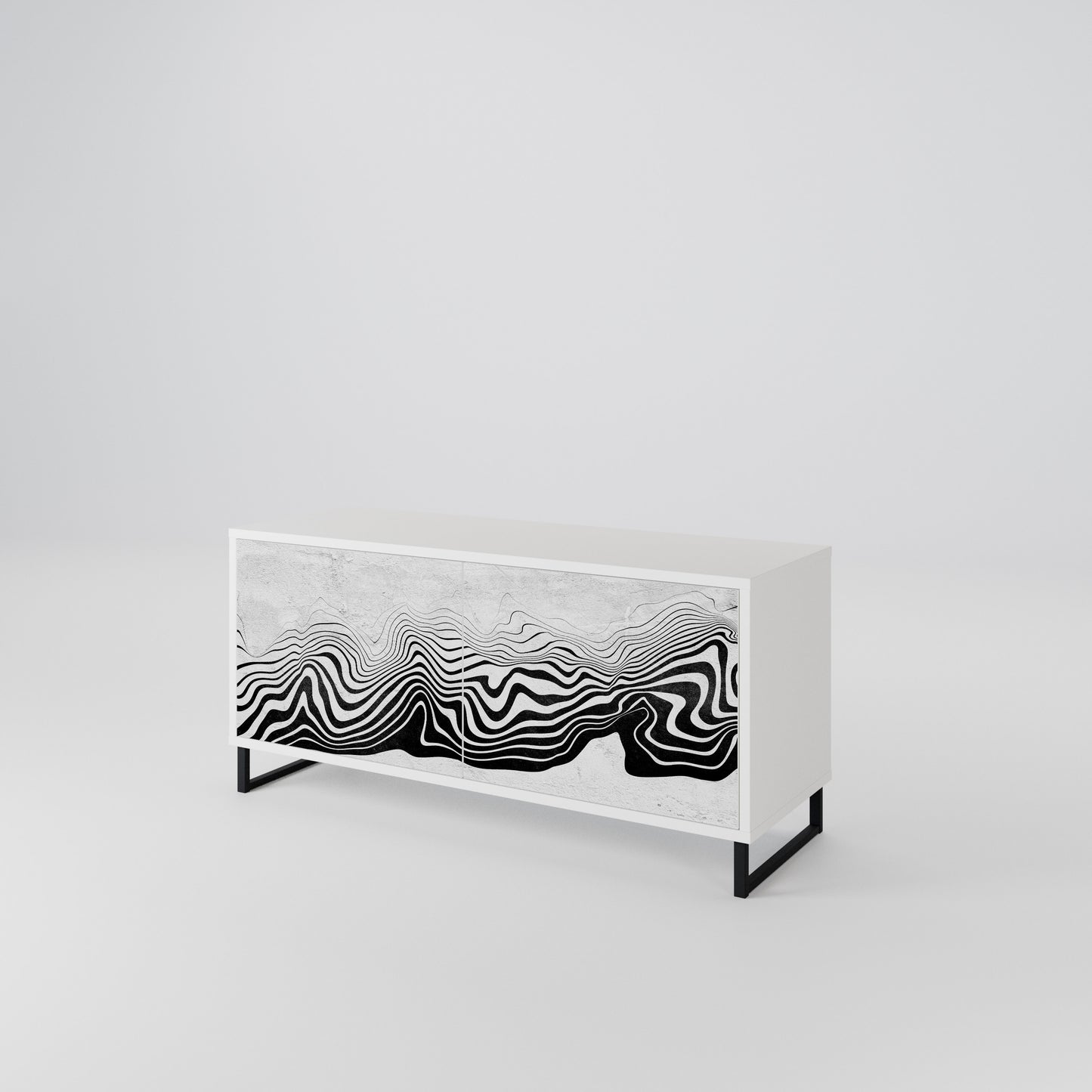 MONOCHROME MIRAGE Kompakt TV-bänk med 2 dörrar