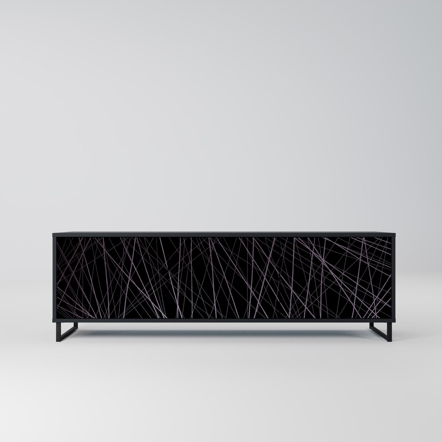 SHIMMER SPIDERGRAM 3-dörrars TV-bänk i svart finish