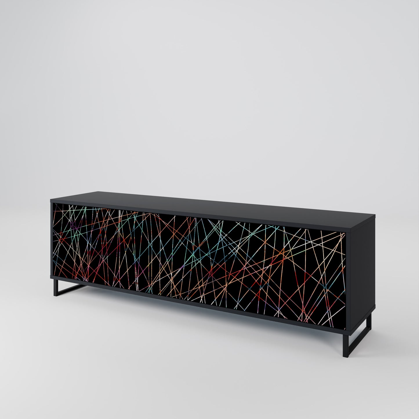 LUMINOUS SNARE 3-dörrars TV-bänk i svart finish